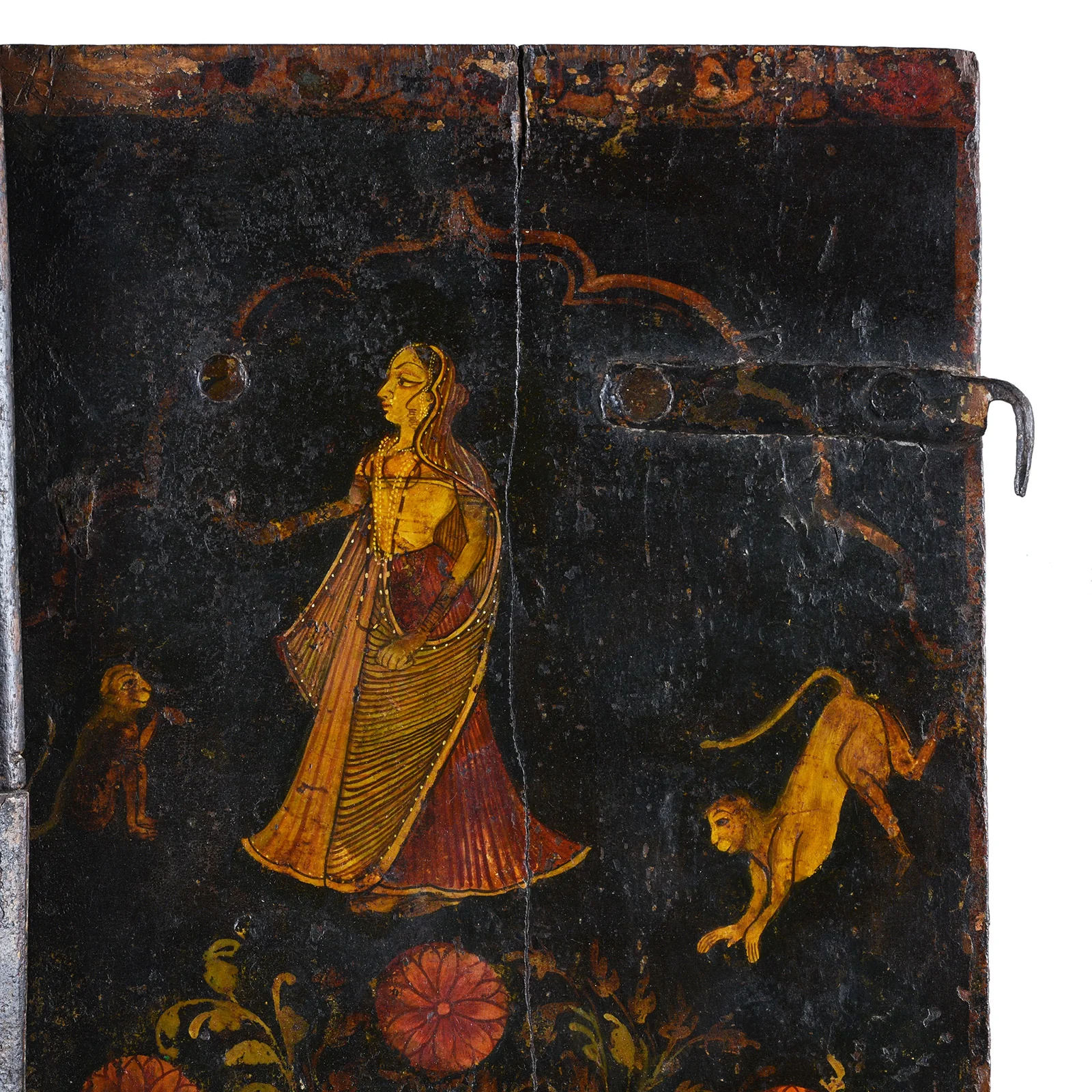 Painted Marwar Window Shutters From Jodhpur - Late 18th Century - Image 3