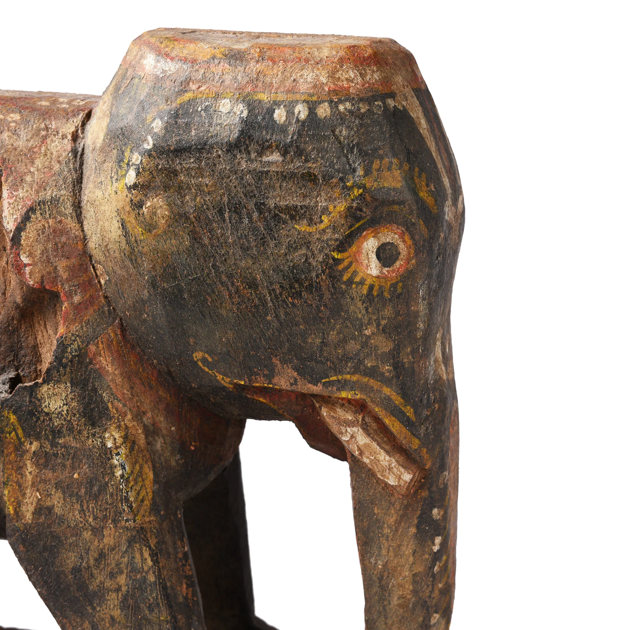 Painted Wooden Elephant From Orissa - Ca 1920 - Image 3