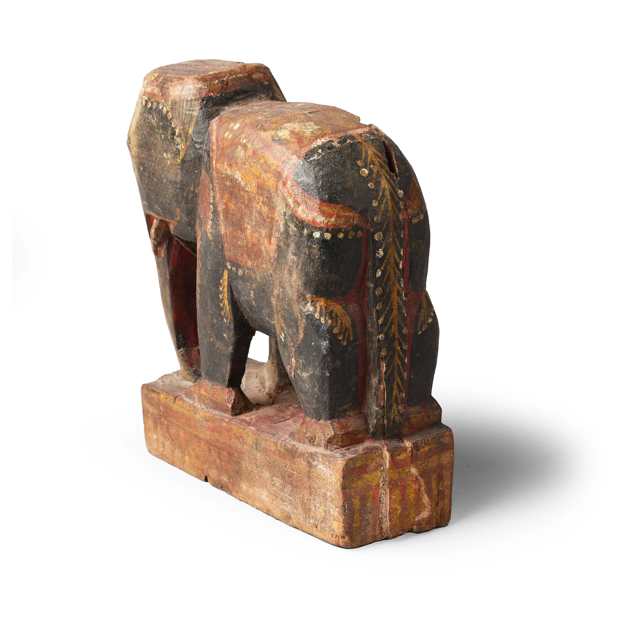 Painted Wooden Elephant From Orissa - Ca 1920 - Image 5