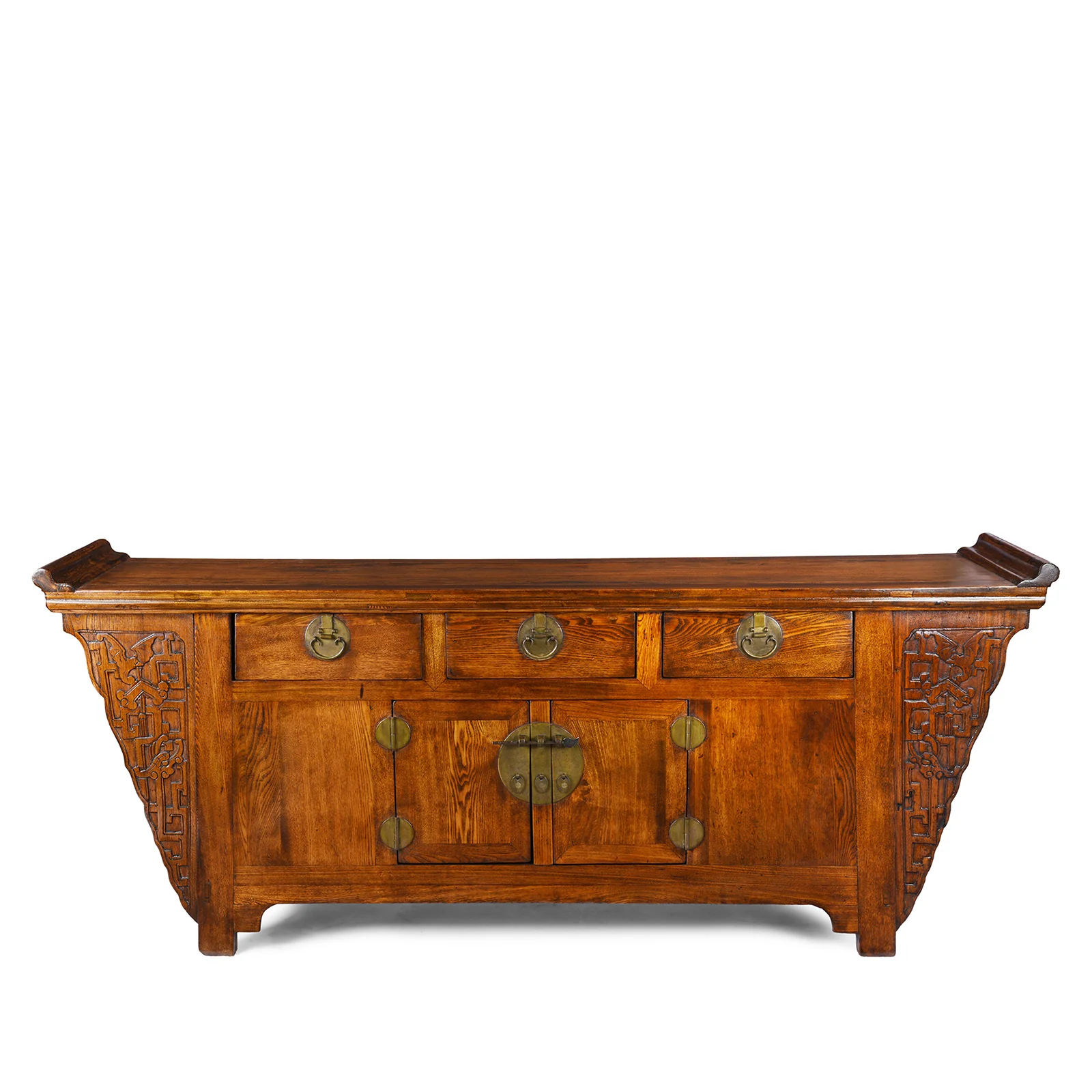 Elm Chinese Sideboard From Peking - 19th Century