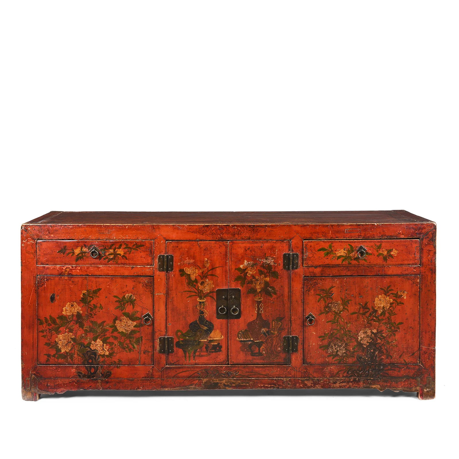 Painted Red Lacquer Qinghai Sideboard - 19th Century - Image 2