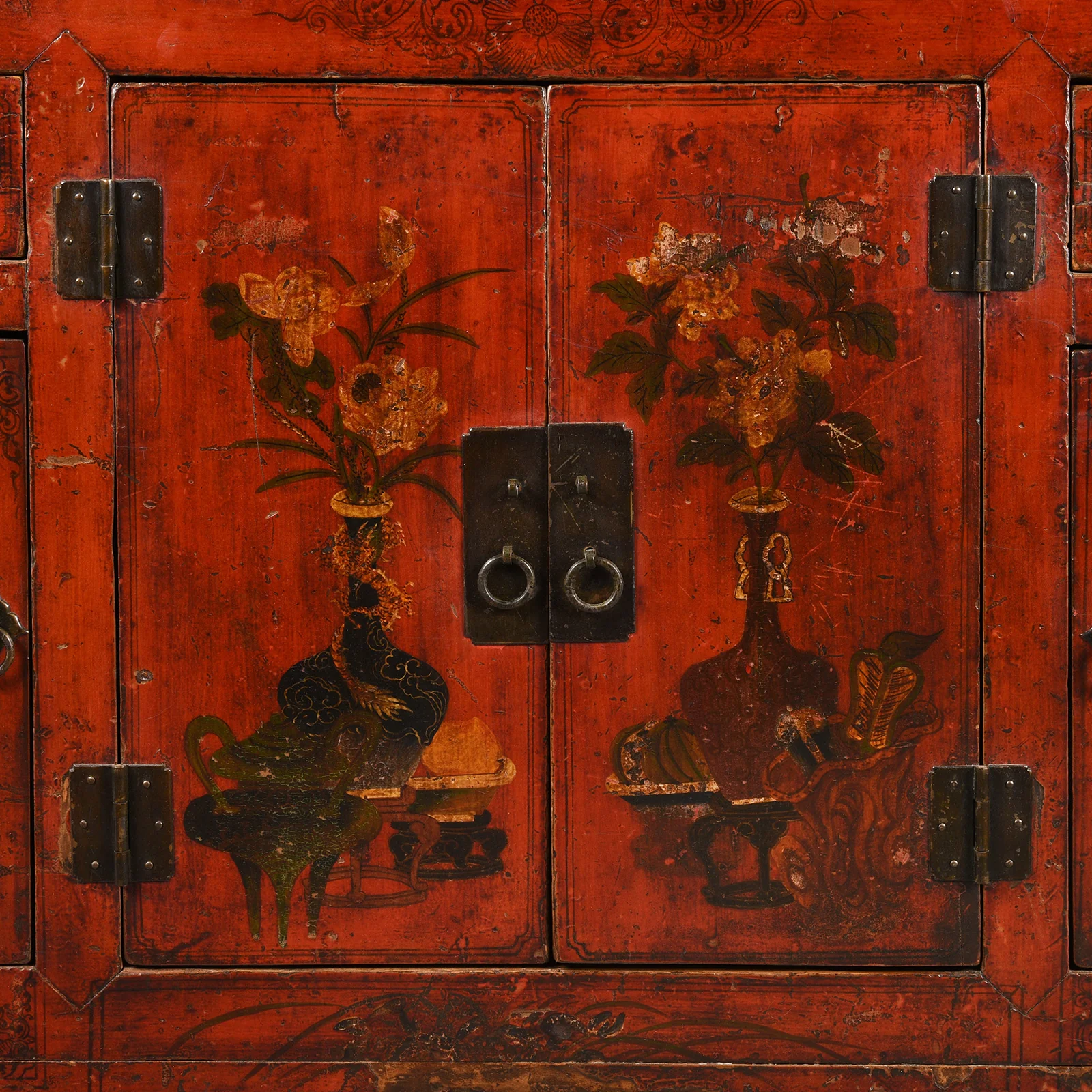 Painted Red Lacquer Qinghai Sideboard - 19th Century - Image 4