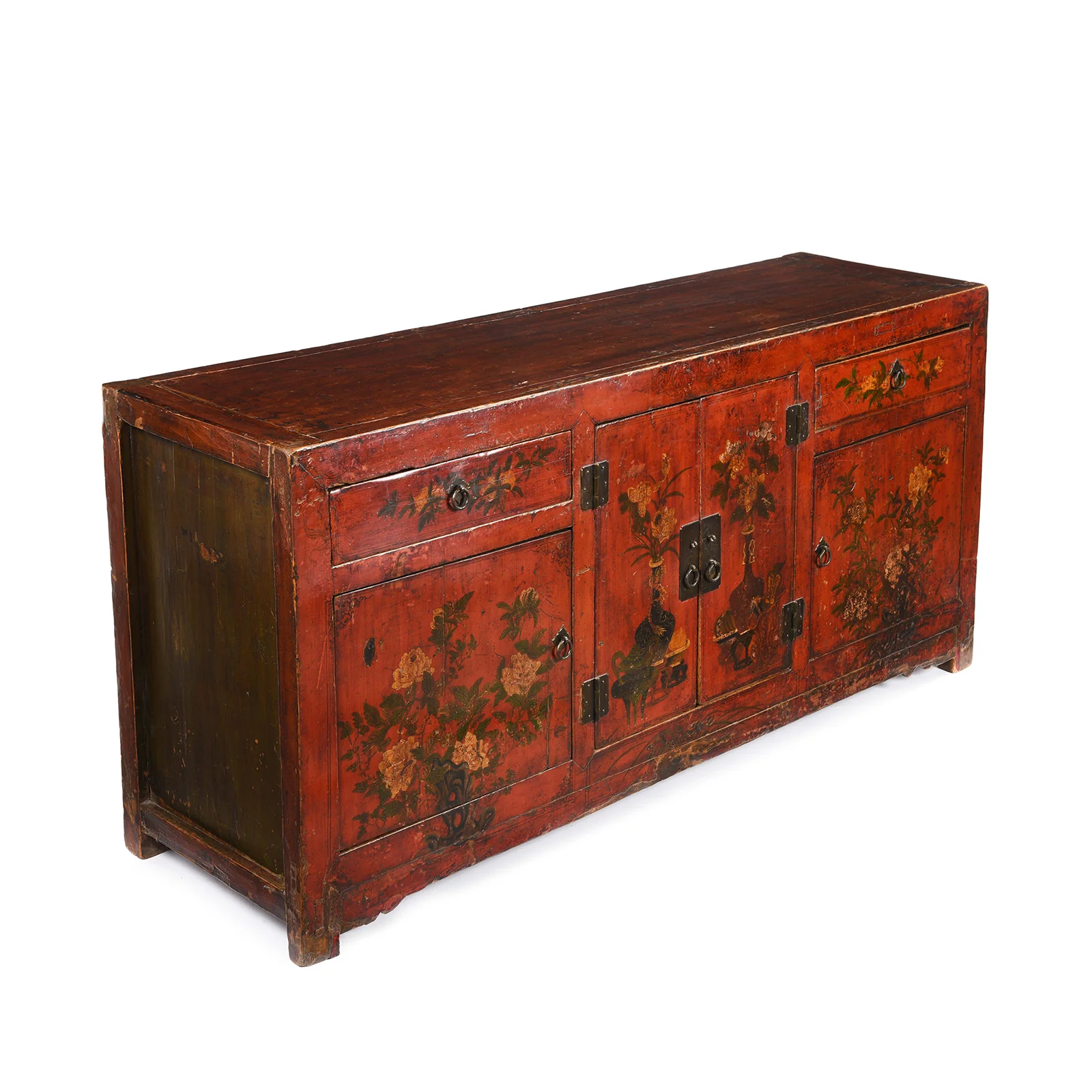 Painted Red Lacquer Qinghai Sideboard - 19th Century - Image 5