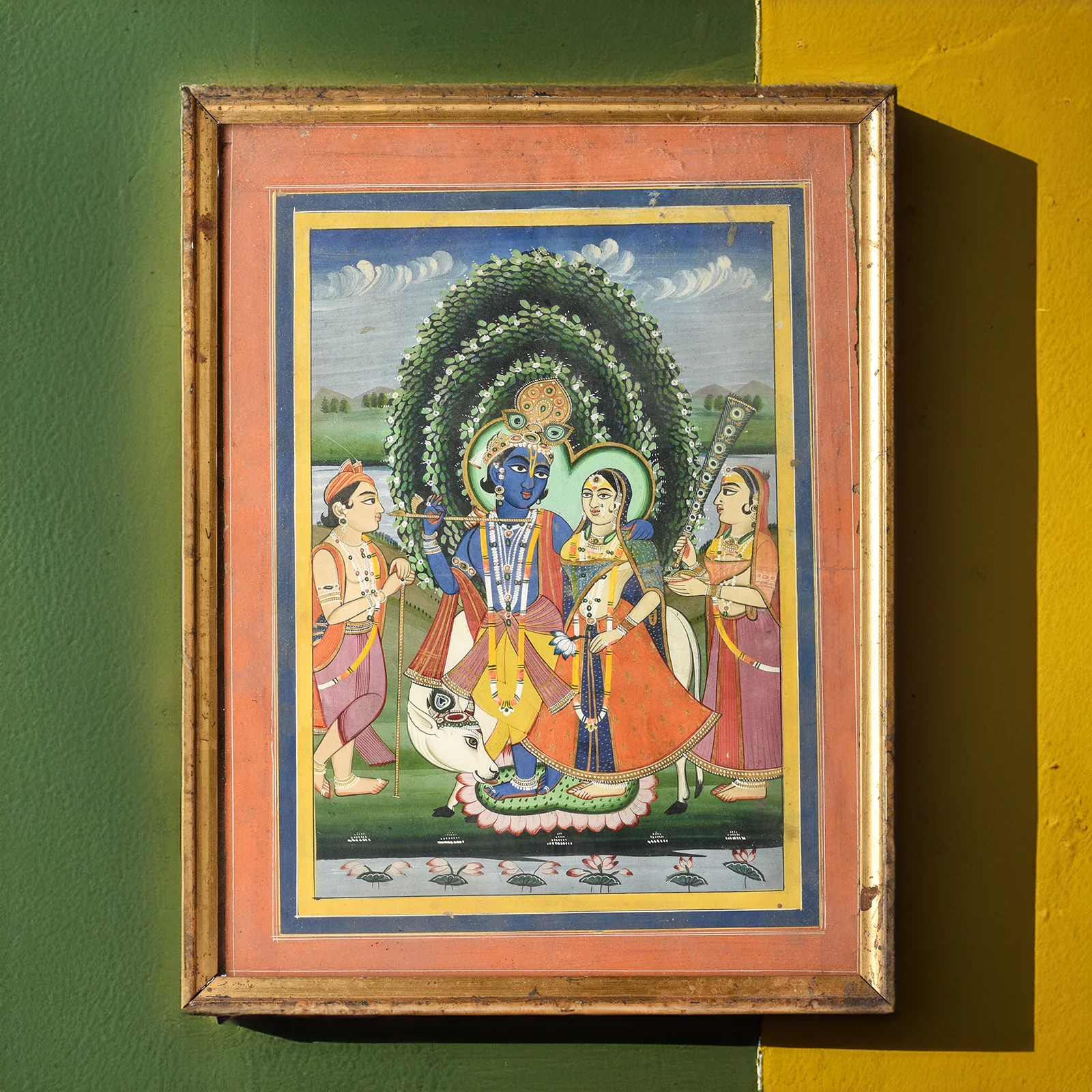 Jaipur School Painting Of Krishna & The Gopis - 19th Century