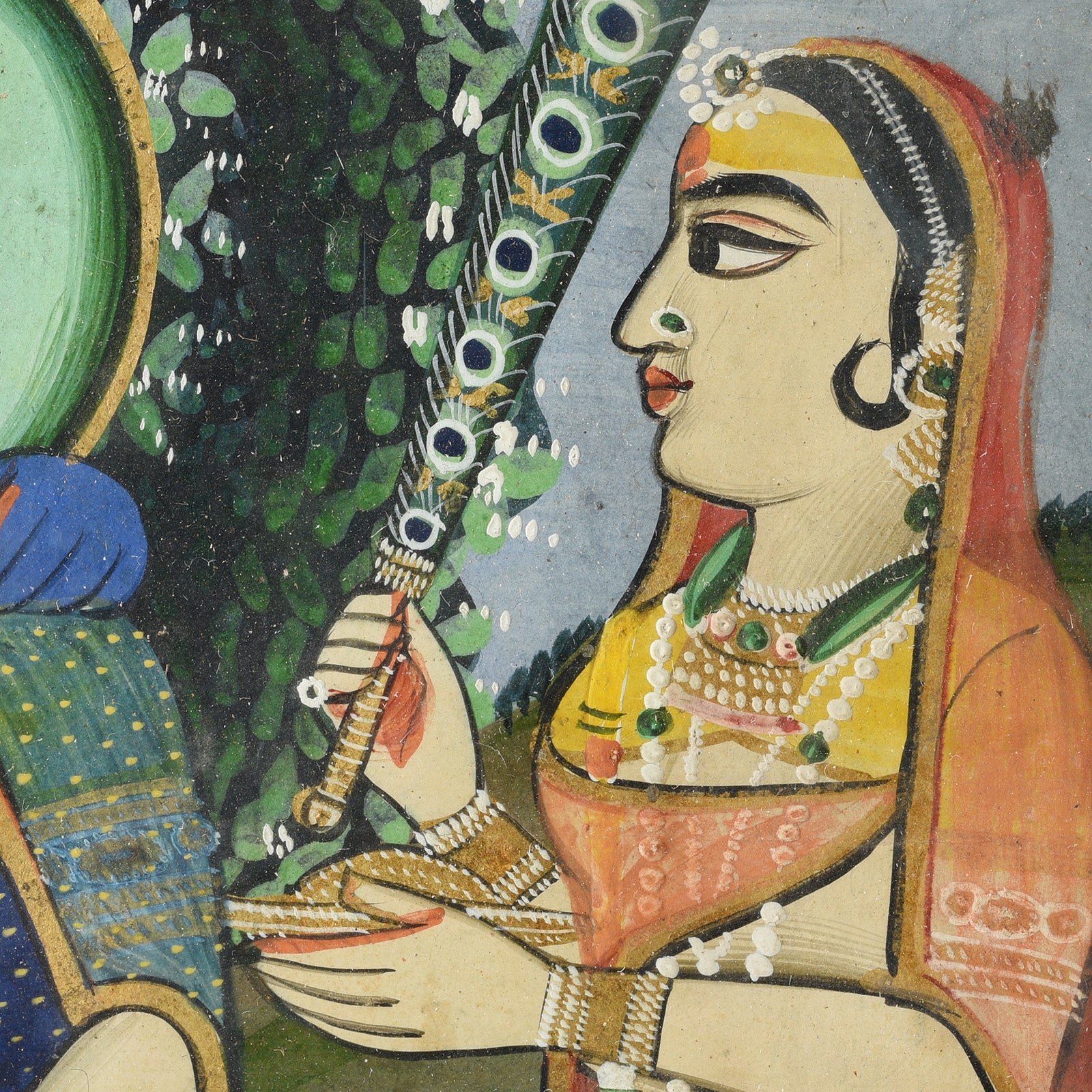 Jaipur School Painting Of Krishna & The Gopis - 19th Century - Image 8