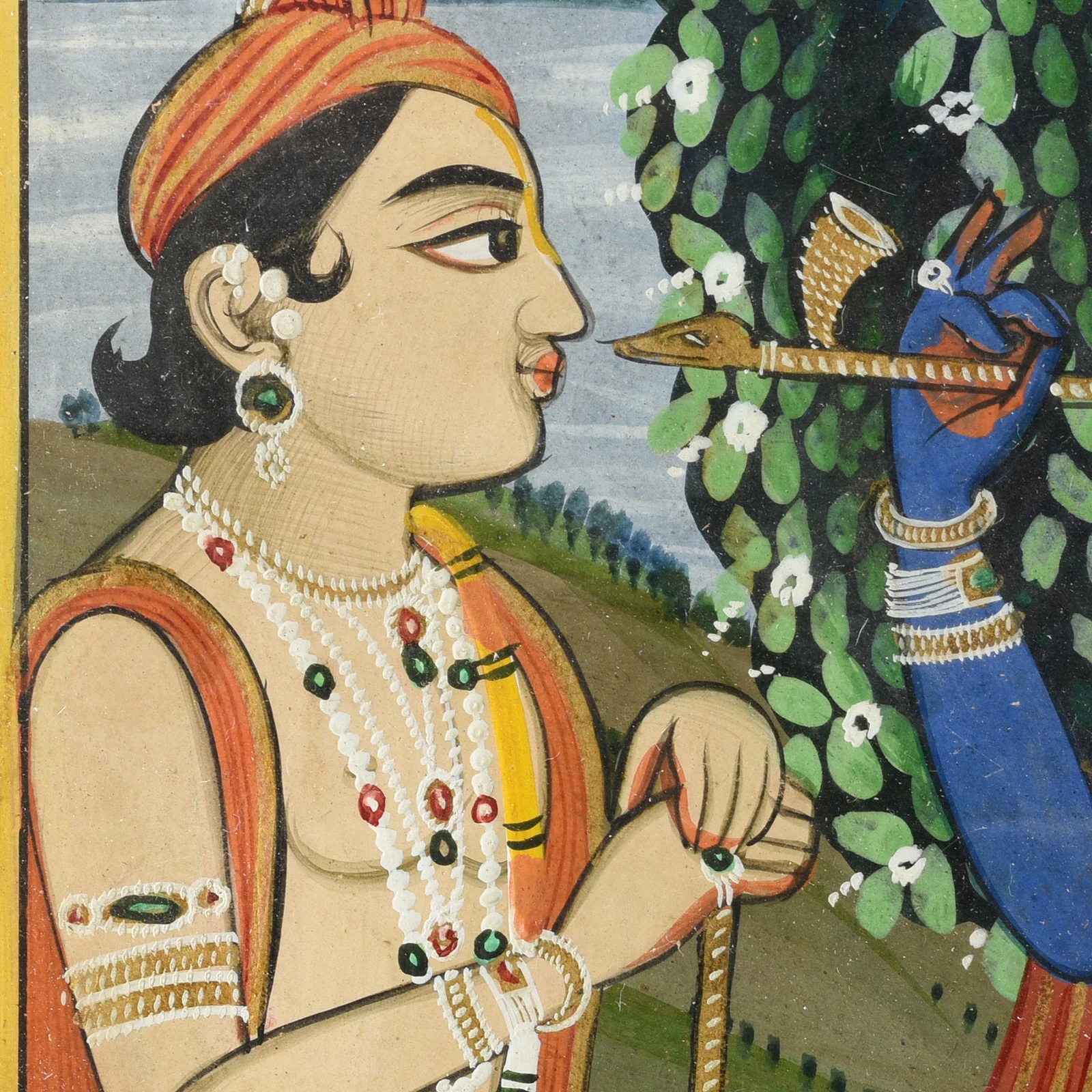 Jaipur School Painting Of Krishna & The Gopis - 19th Century - Image 9