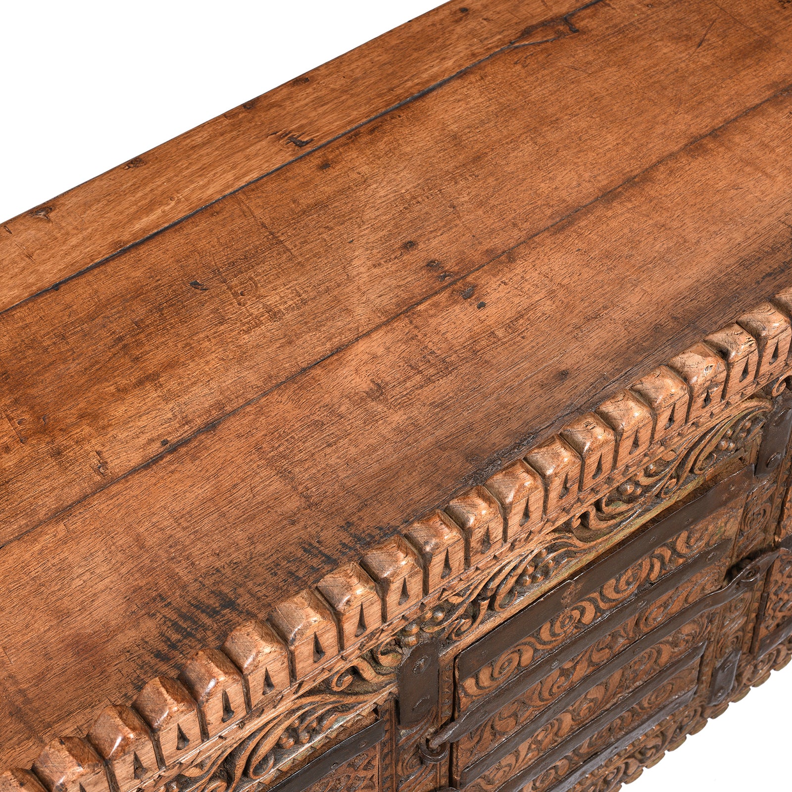 Chip Carved Indian 'Manjus' Dowry Chest From Rajasthan - 19thC - Image 10