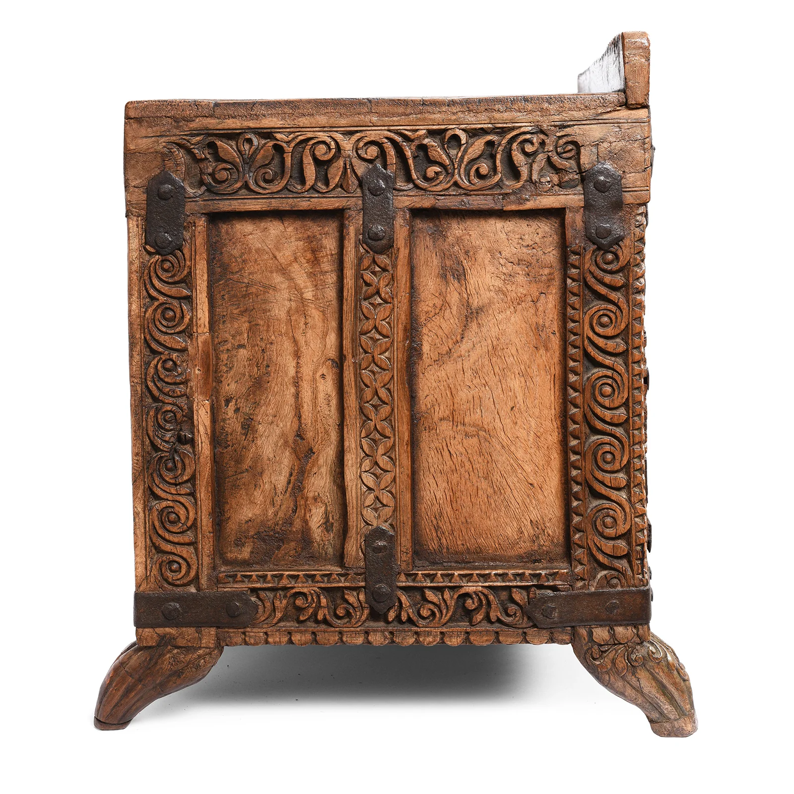 Chip Carved Indian 'Manjus' Dowry Chest From Rajasthan - 19thC - Image 9