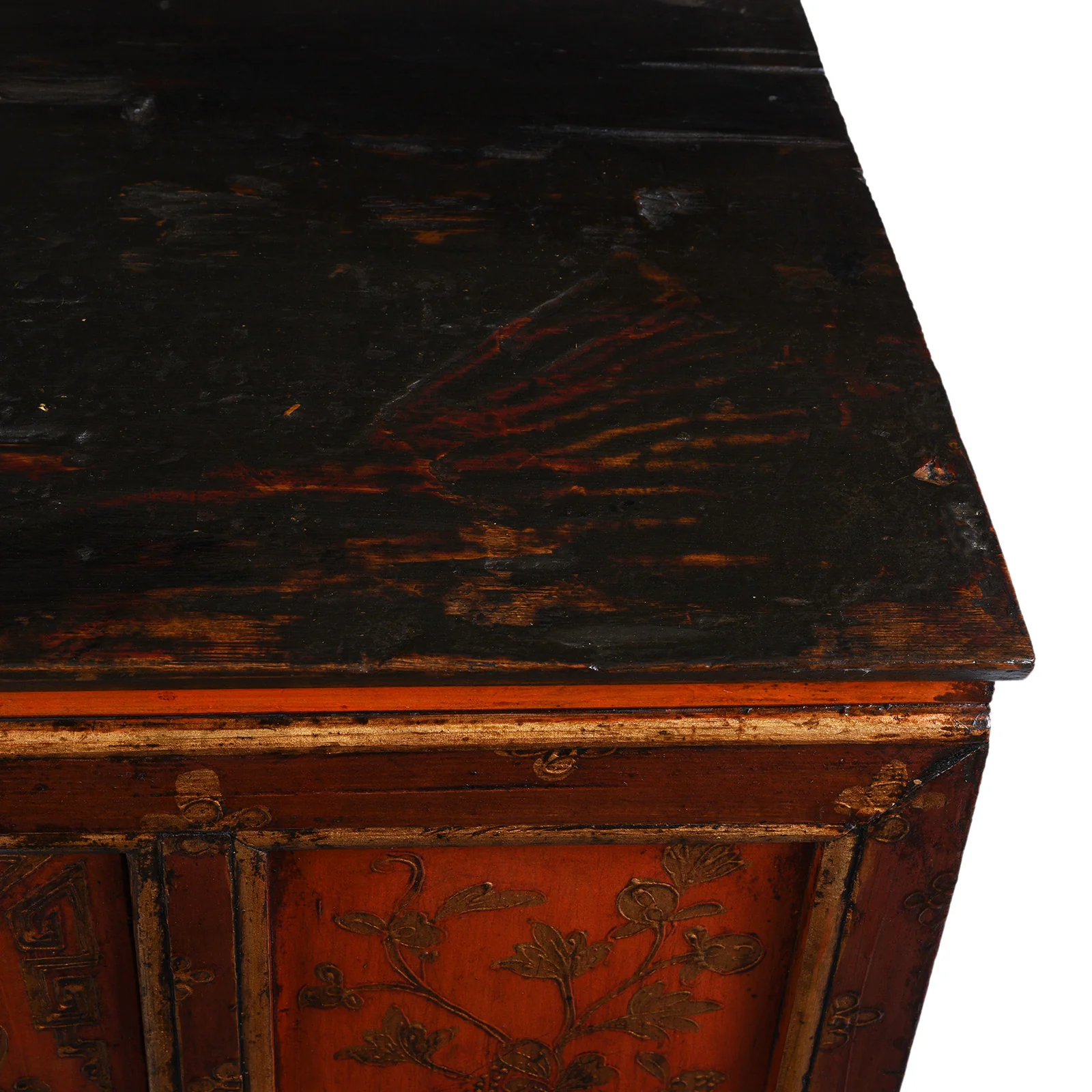 Red & Gold Painted Tibetan Altar Cabinet- 19th Century - Image 11