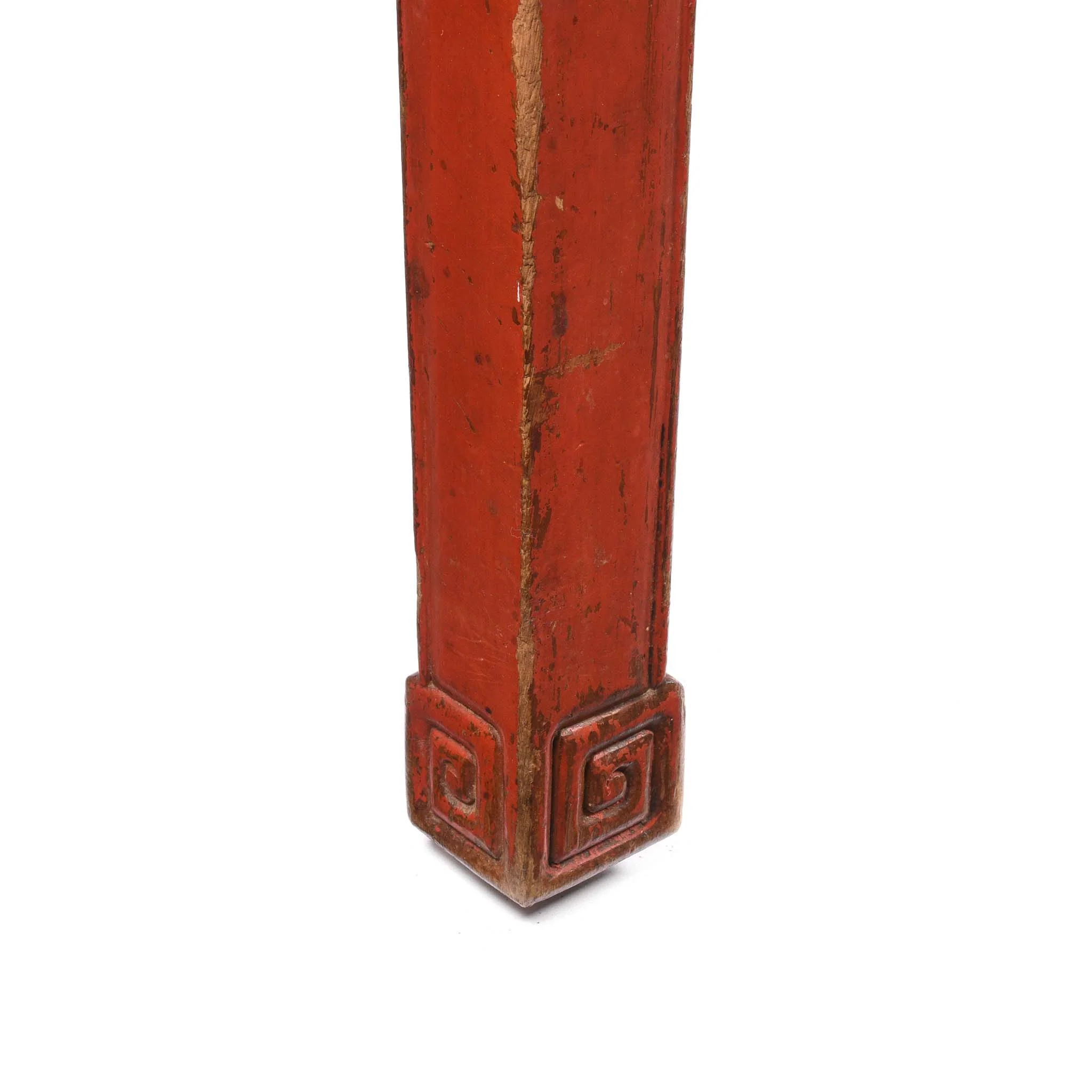Red Lacquer Oak Altar Table From Zhejiang Province  - Late 19thC - Image 8