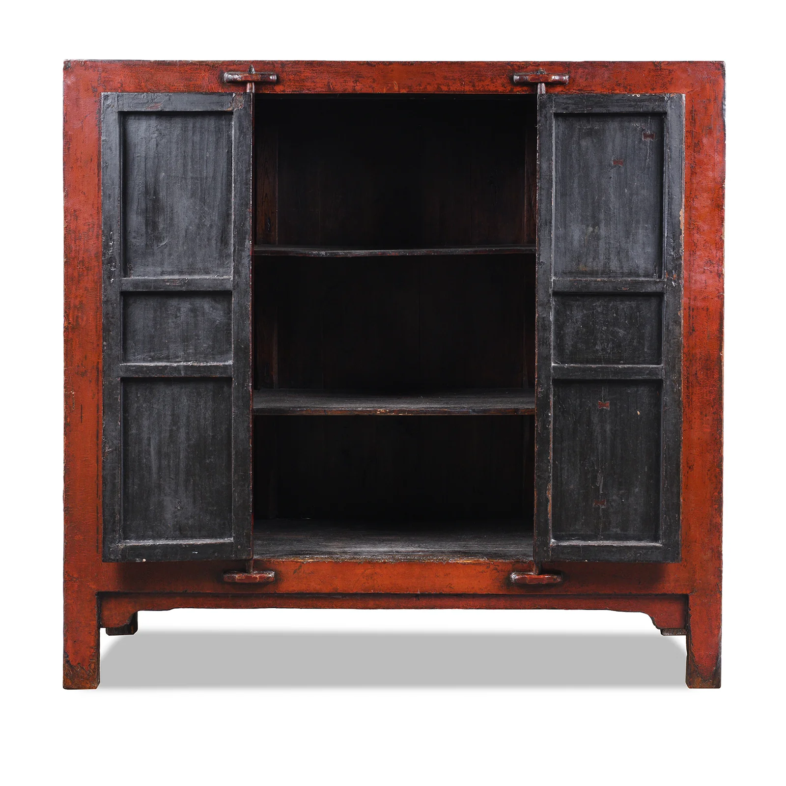 Red Lacquer Wedding Cabinet From Shanxi  -19th Century - Image 4