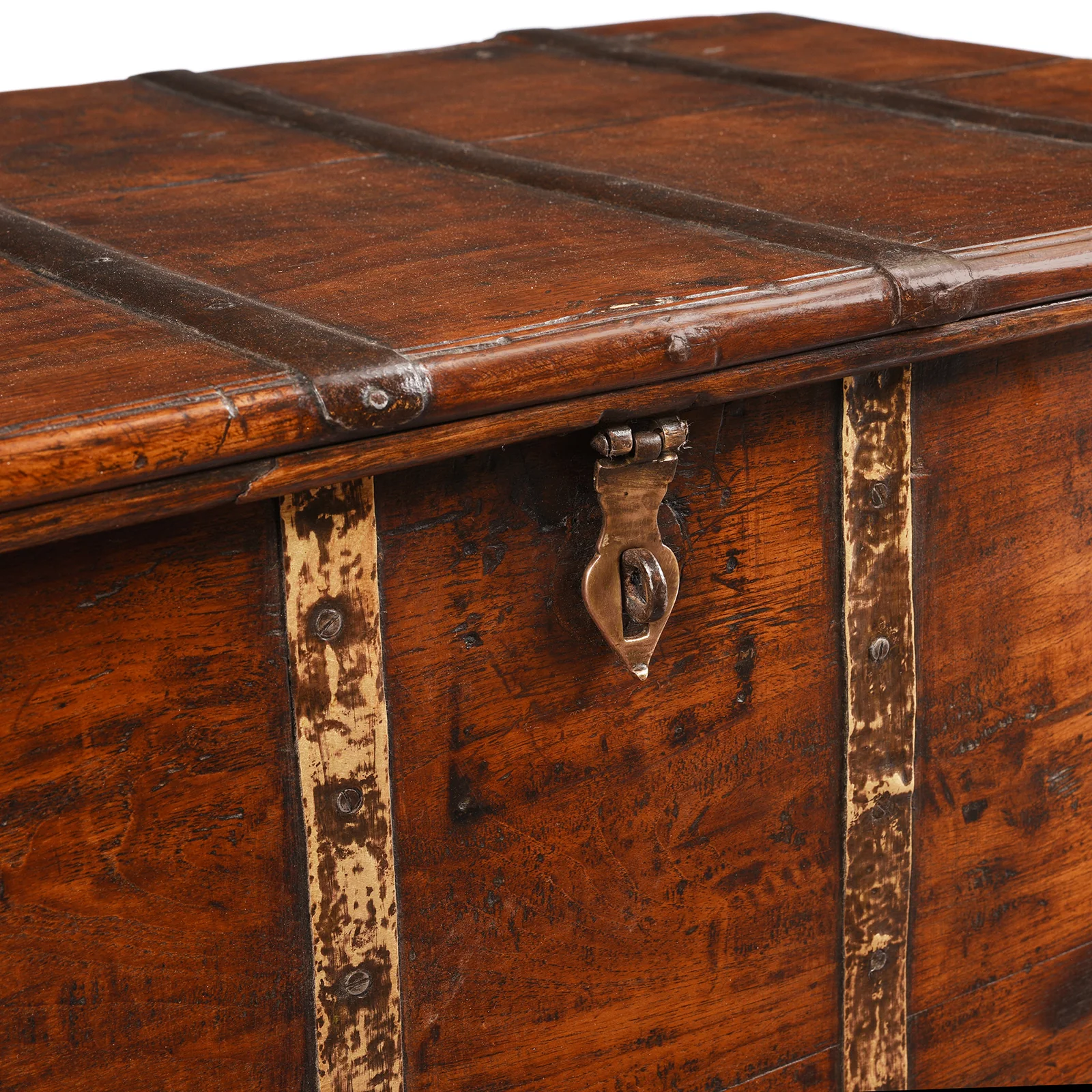 Brass Bound Teak Chest From Rajasthan - 19thC - Image 5