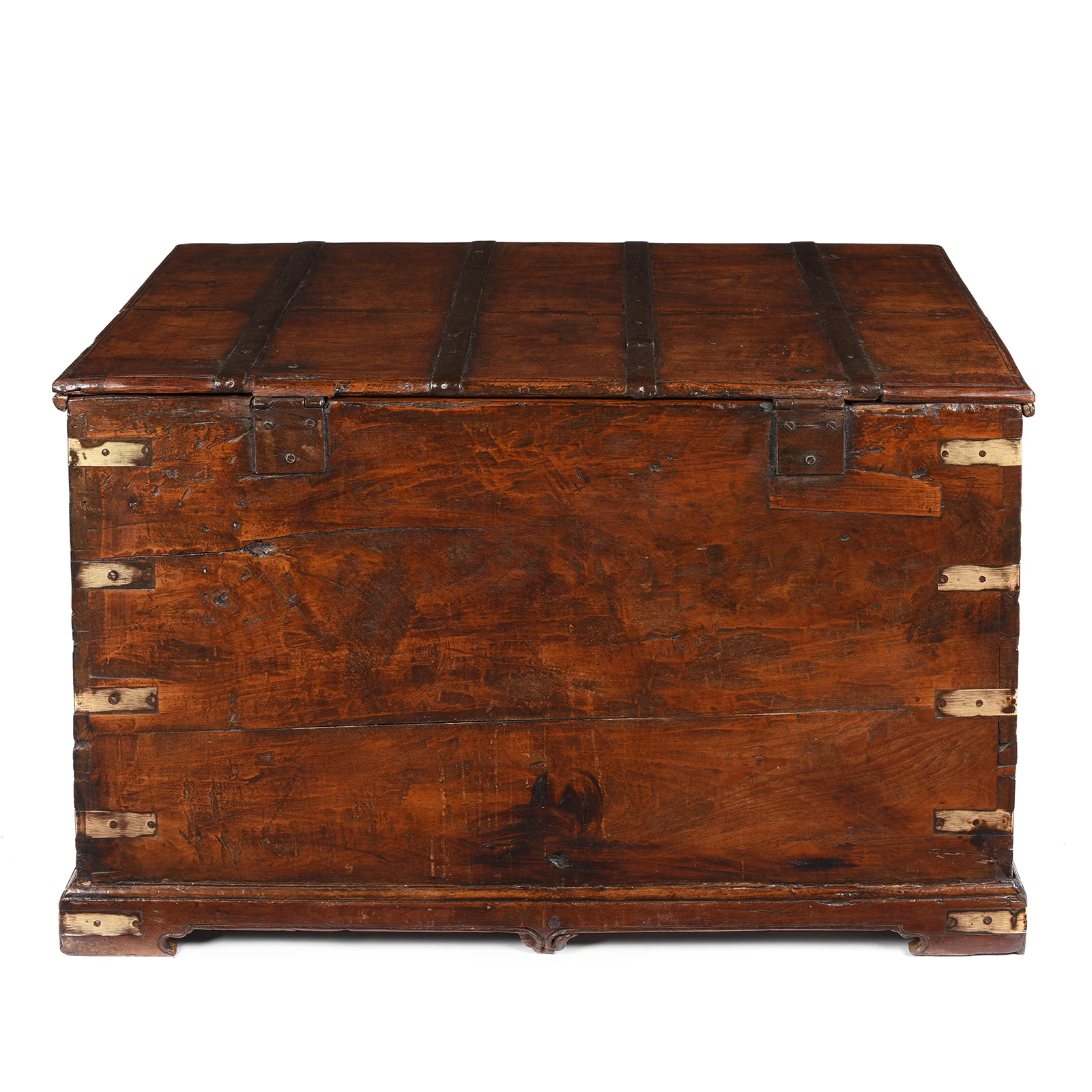 Brass Bound Teak Chest From Rajasthan - 19thC - Image 9