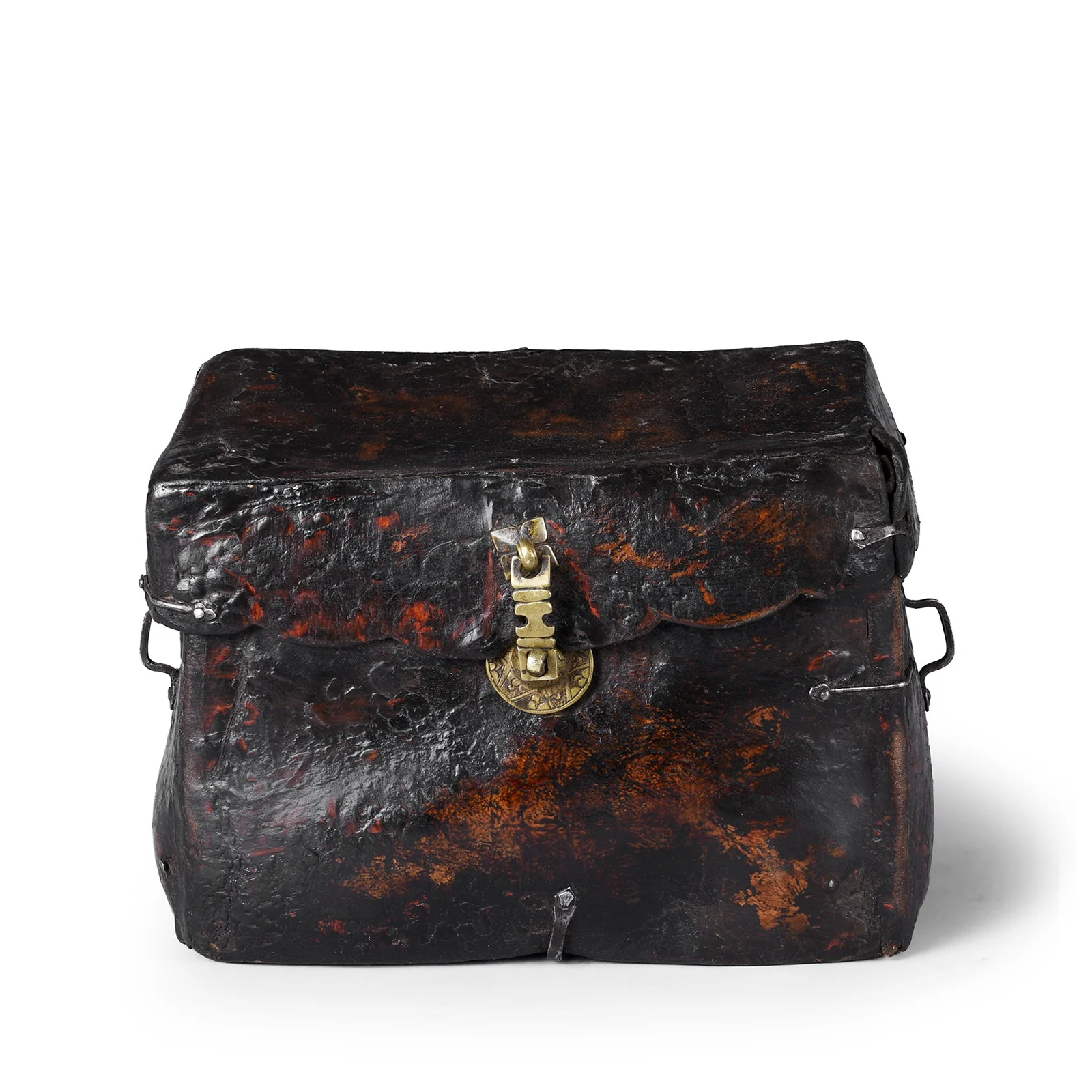 Tibetan Leather Saddle Box - 17th Century