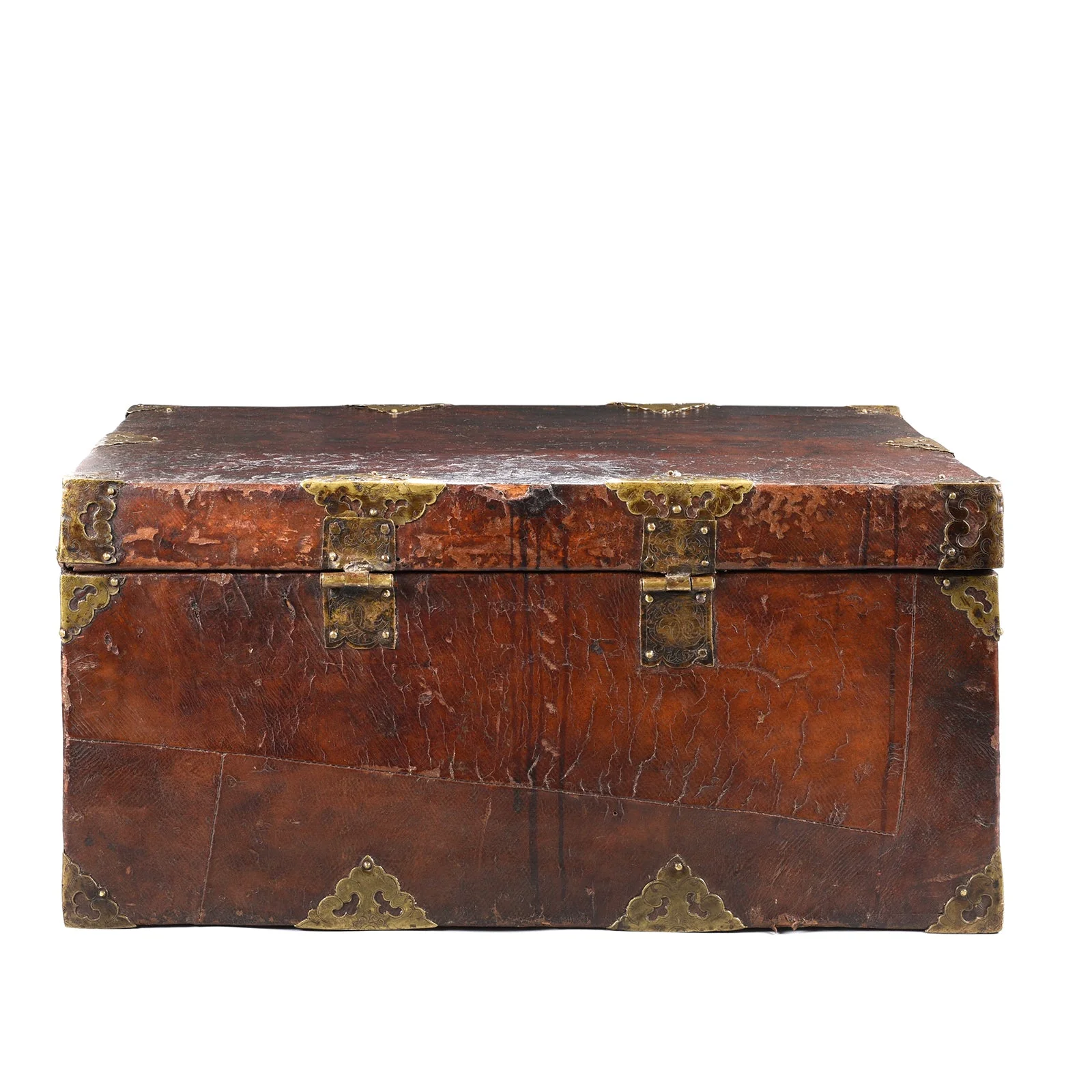 Tibetan Brass Bound Leather Trunk - 19th Century - Image 10