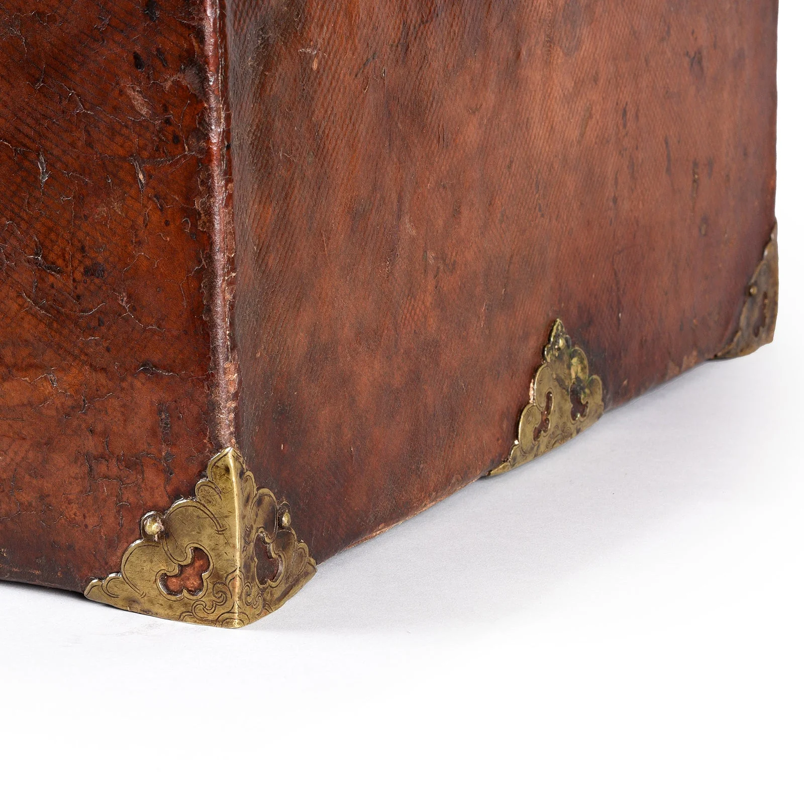 Tibetan Brass Bound Leather Trunk - 19th Century - Image 9