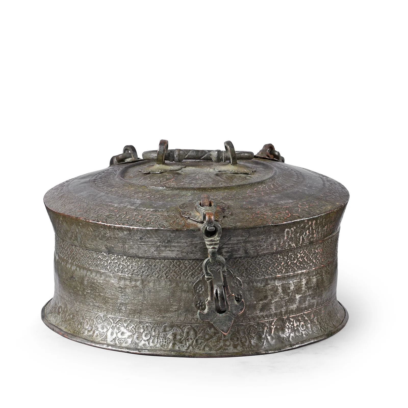 Tinned Copper Paan Dan Box From Kashmir - 19th Century