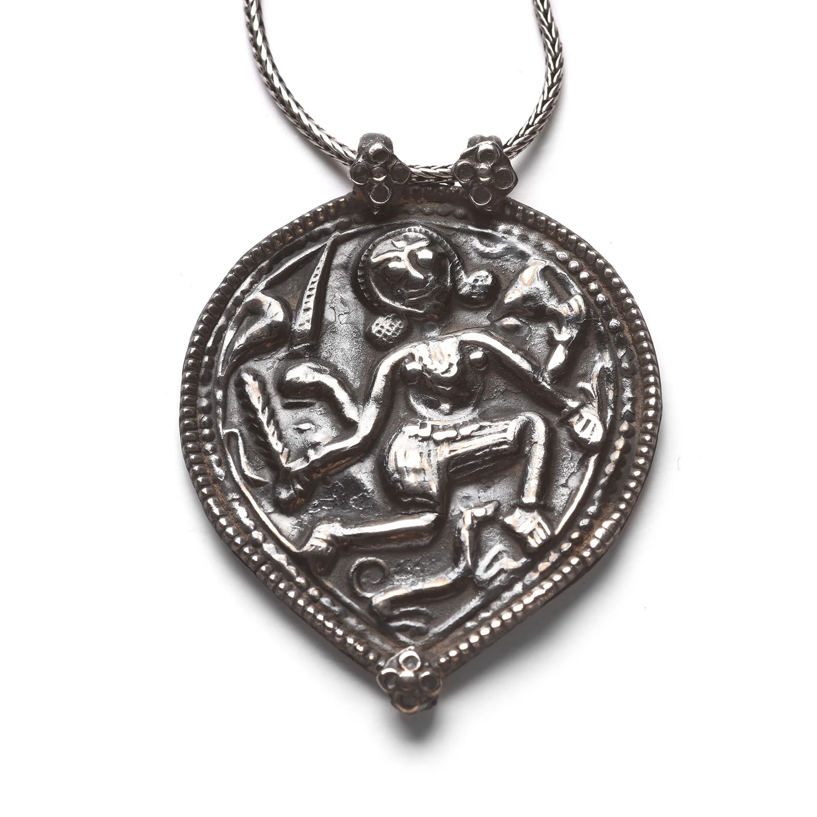 Old Tribal Silver Durga Amulet From Rajasthan - 19thC - Image 2