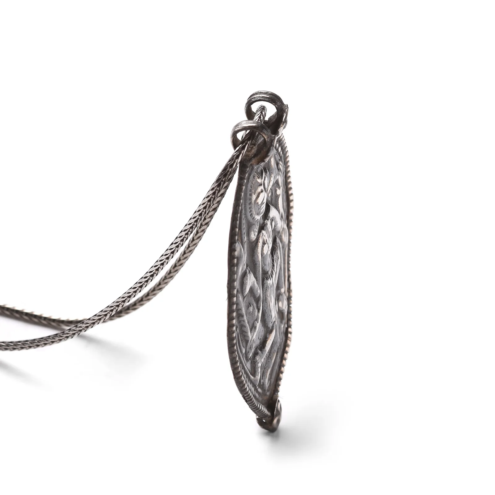 Old Tribal Silver Durga Amulet From Rajasthan - 19thC - Image 3
