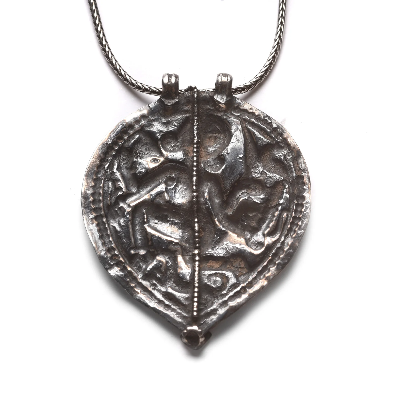 Old Tribal Silver Durga Amulet From Rajasthan - 19thC - Image 4
