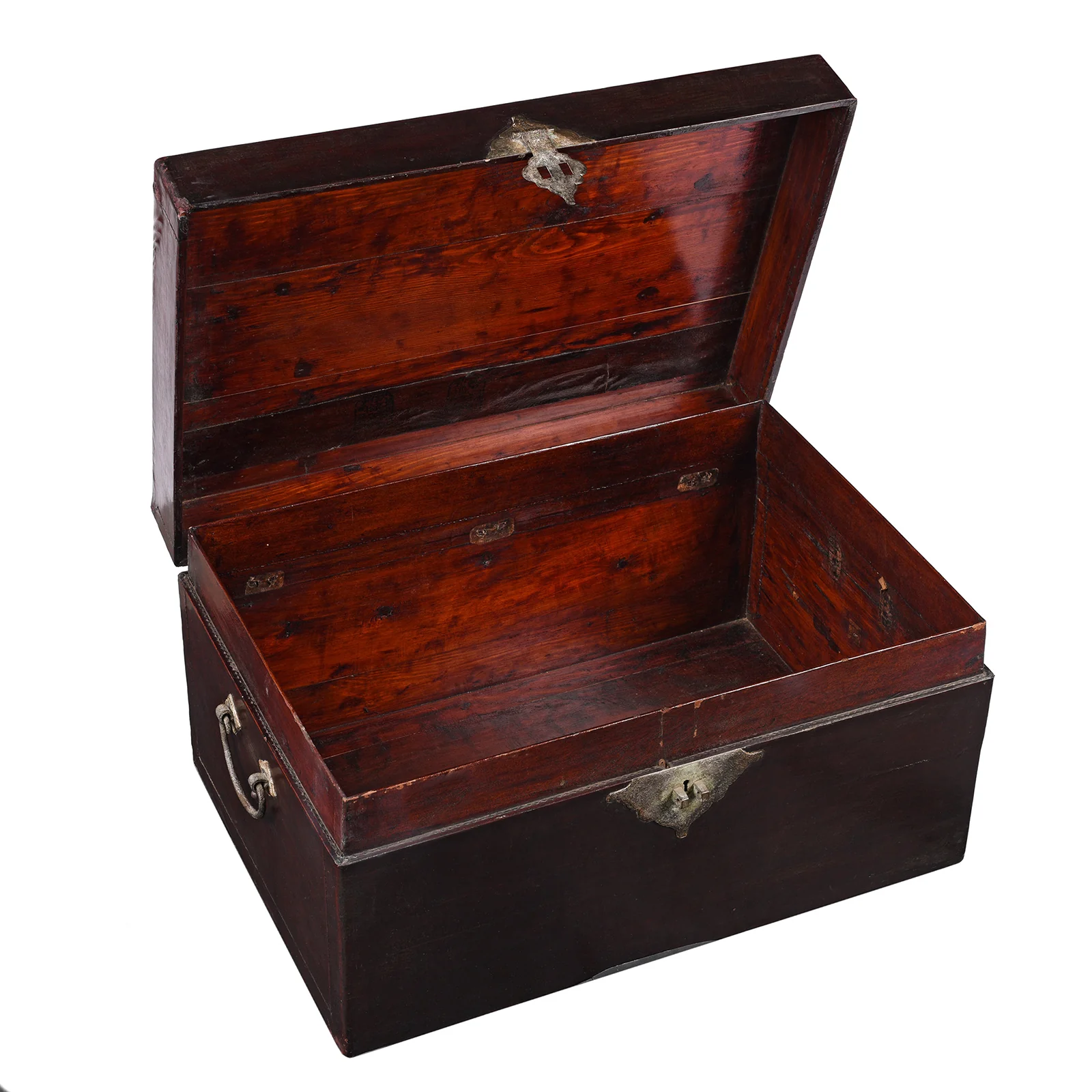 Aubergine Leather Trunk From Shanghai - Early 19thC - Image 2