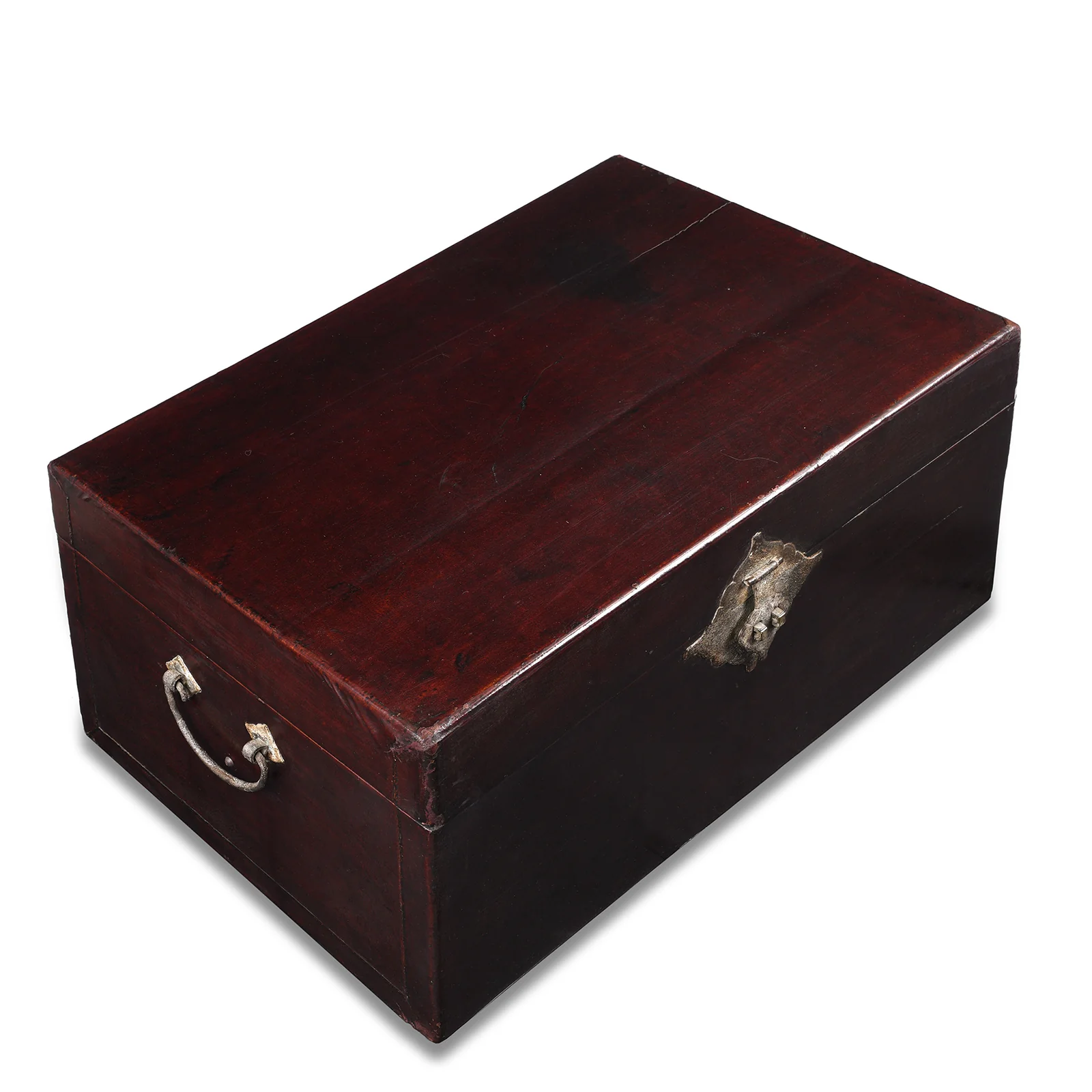 Aubergine Leather Trunk From Shanghai - Early 19thC - Image 4