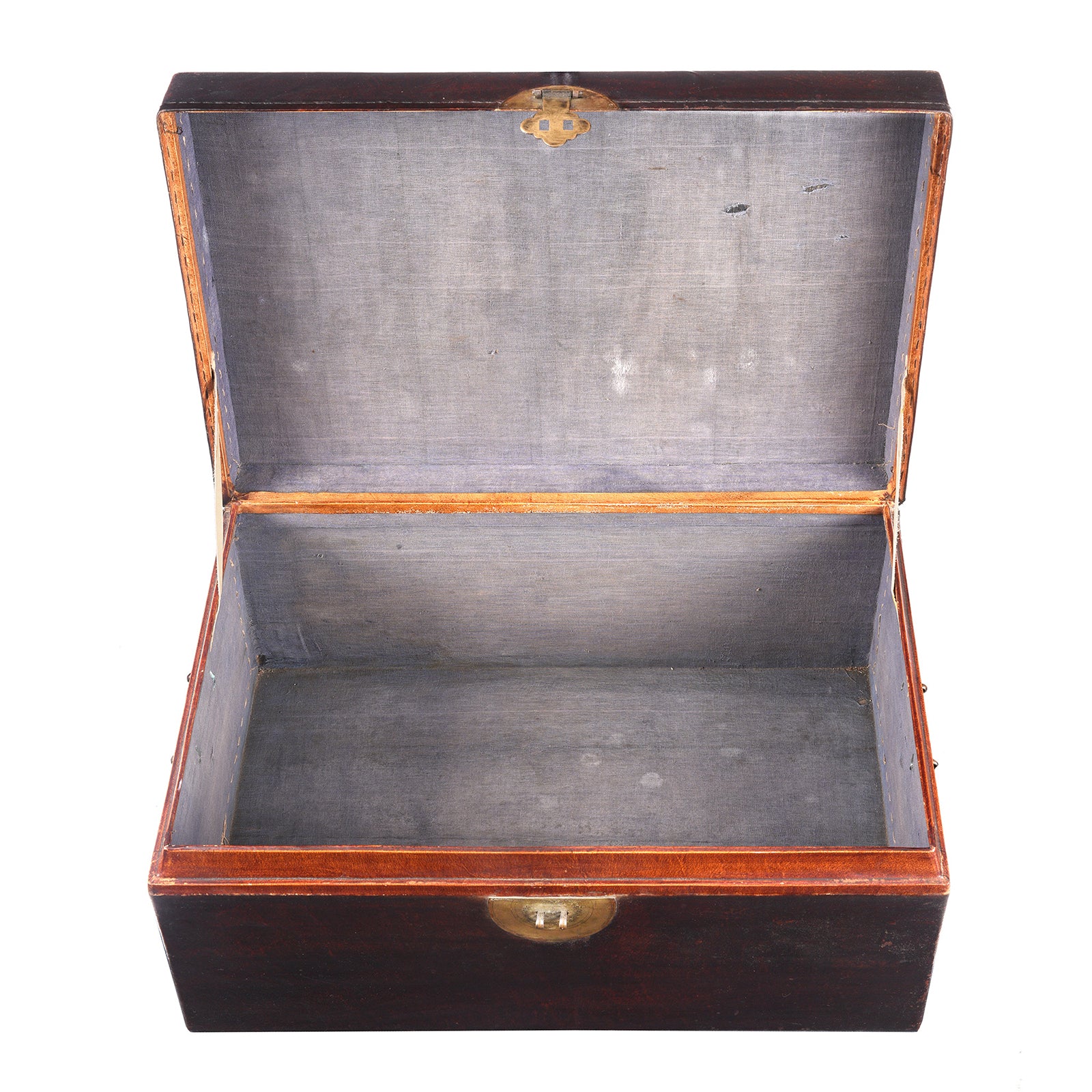 Aubergine Leather Trunk from Shanghai - Circa 1920 - Image 4