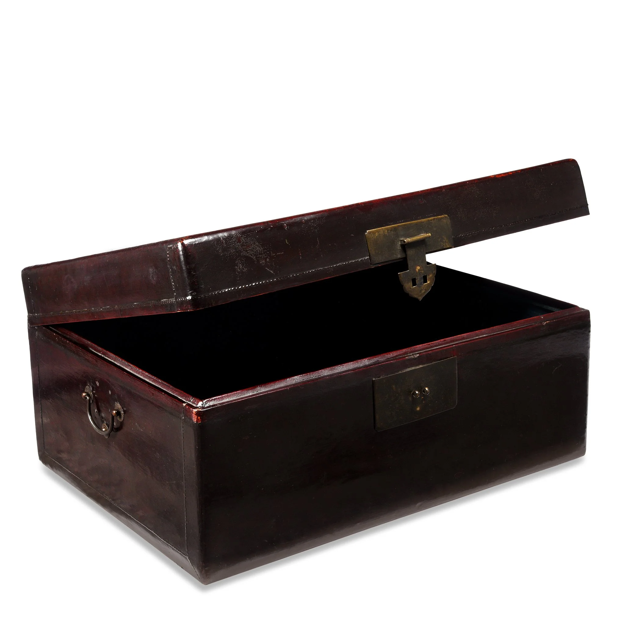 Aubergine Leather Trunk From Shanghai - Ca 1920 - Image 5