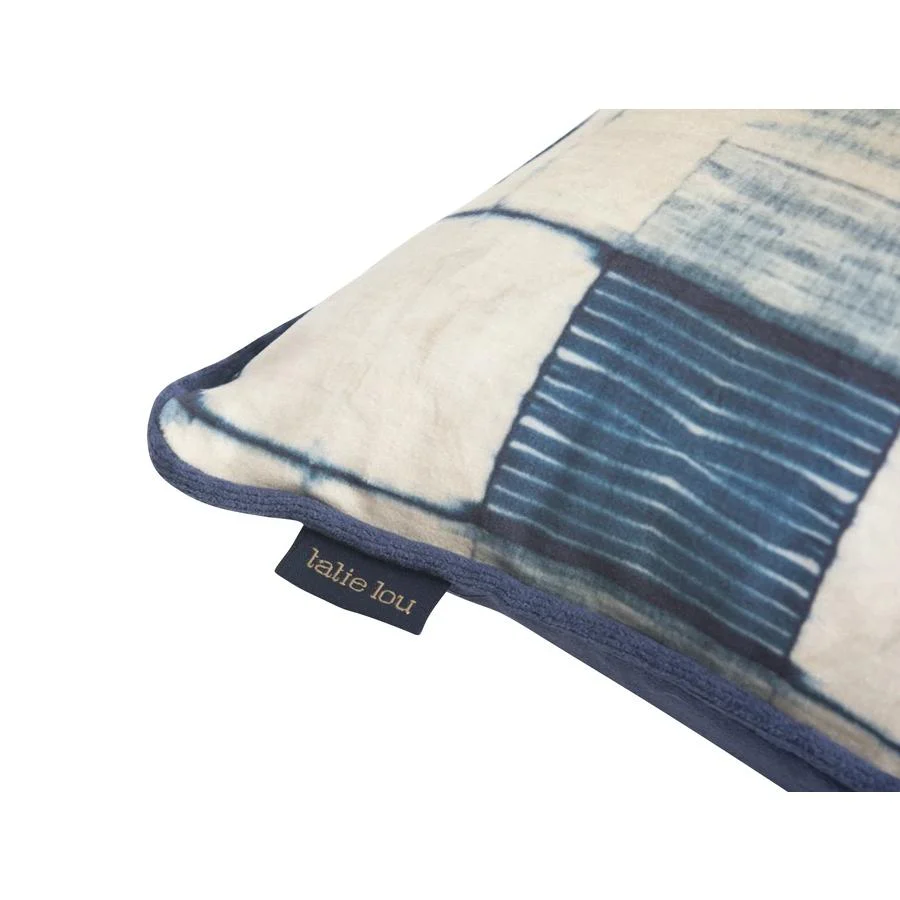 Indigo Itajime Grid Cushion by Tatie Lou & Pad - Image 5
