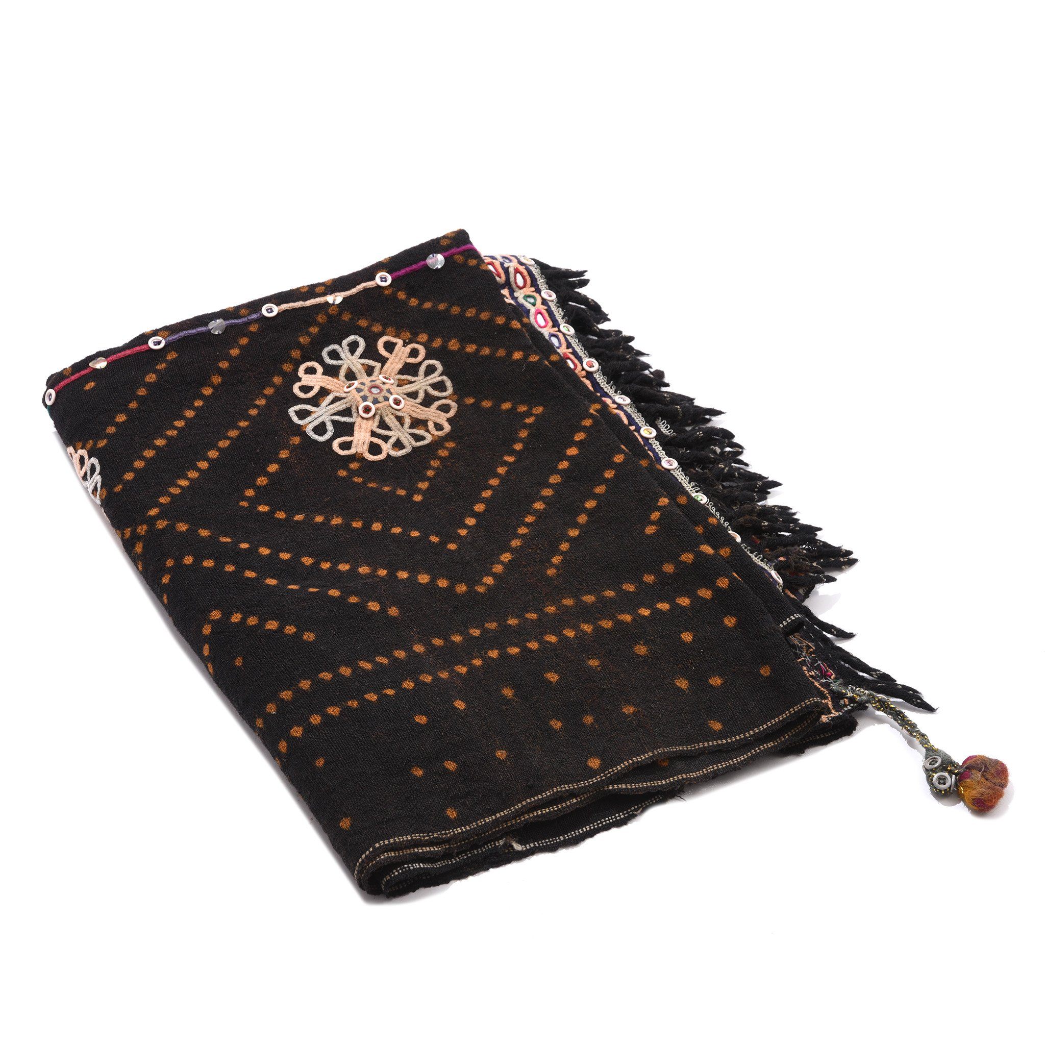 Indian Rabari Tribe Woolen Shawl - Ca 80 yrs old - Image 3