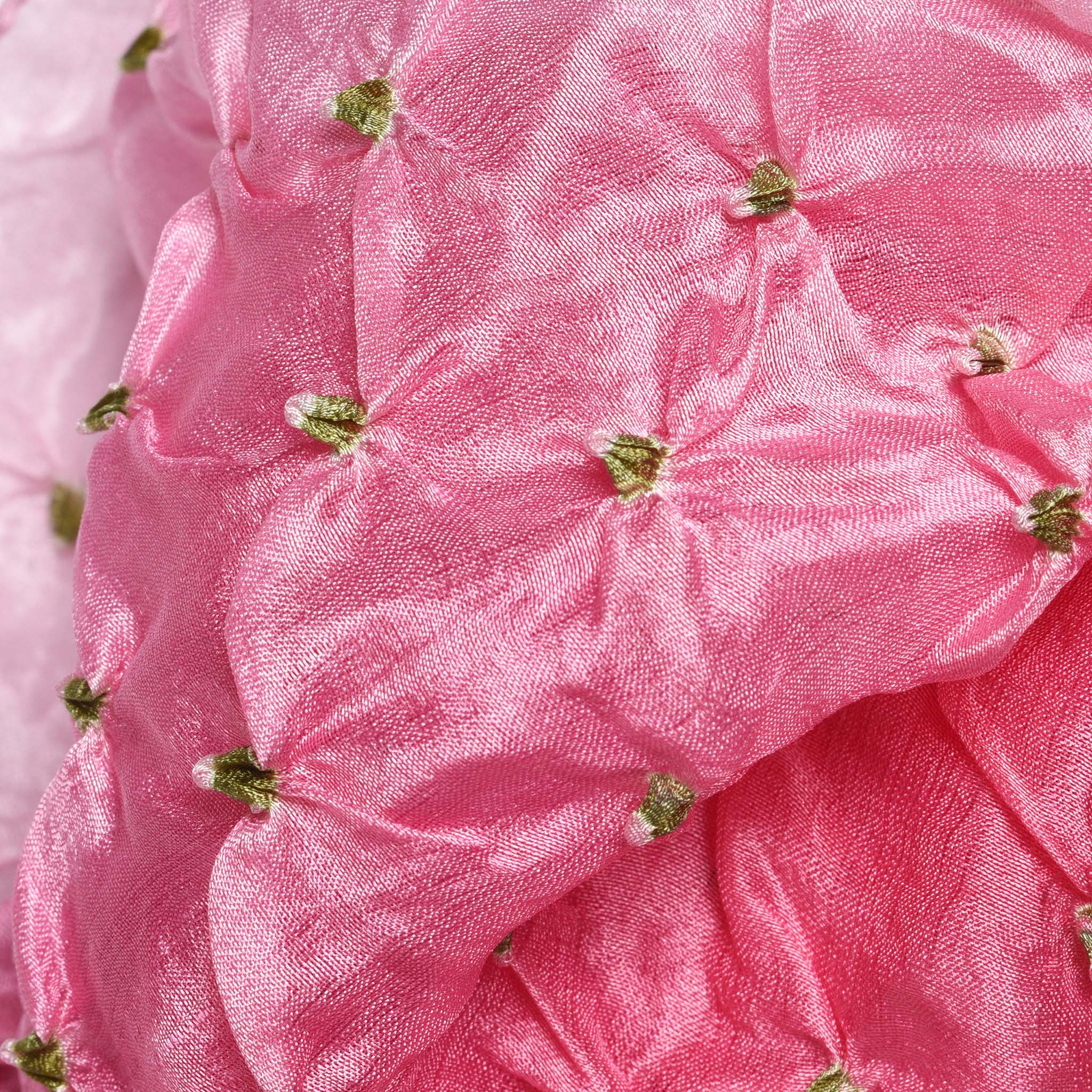 Mauve Pink Bandhani Silk Scarf from Rajasthan - Image 2