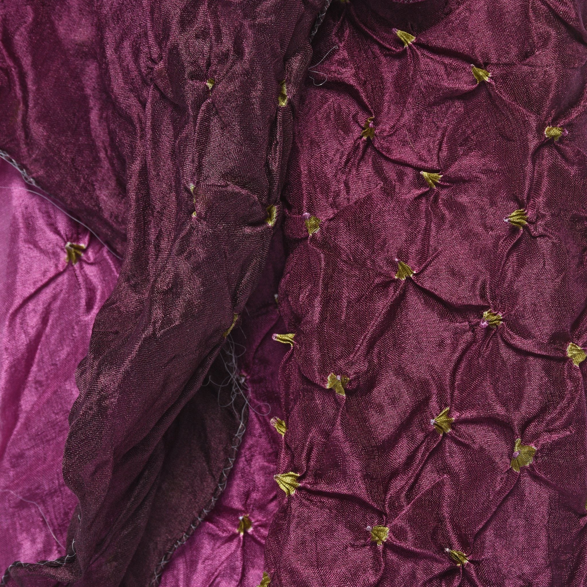 Purple Bandhani Silk Scarf from Rajasthan - Image 2