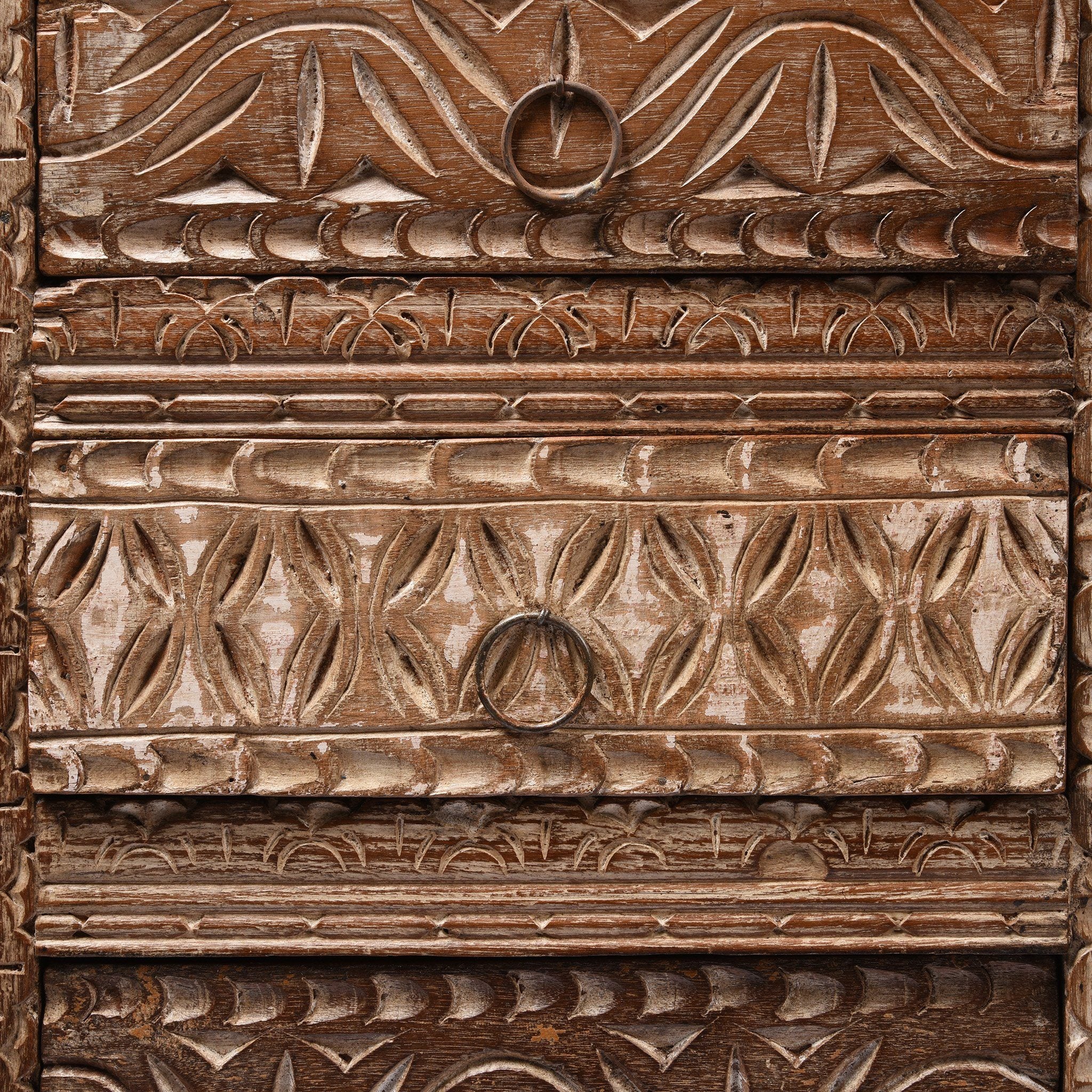 Bedside Cabinet Made From Reclaimed Carved Teak - Image 6