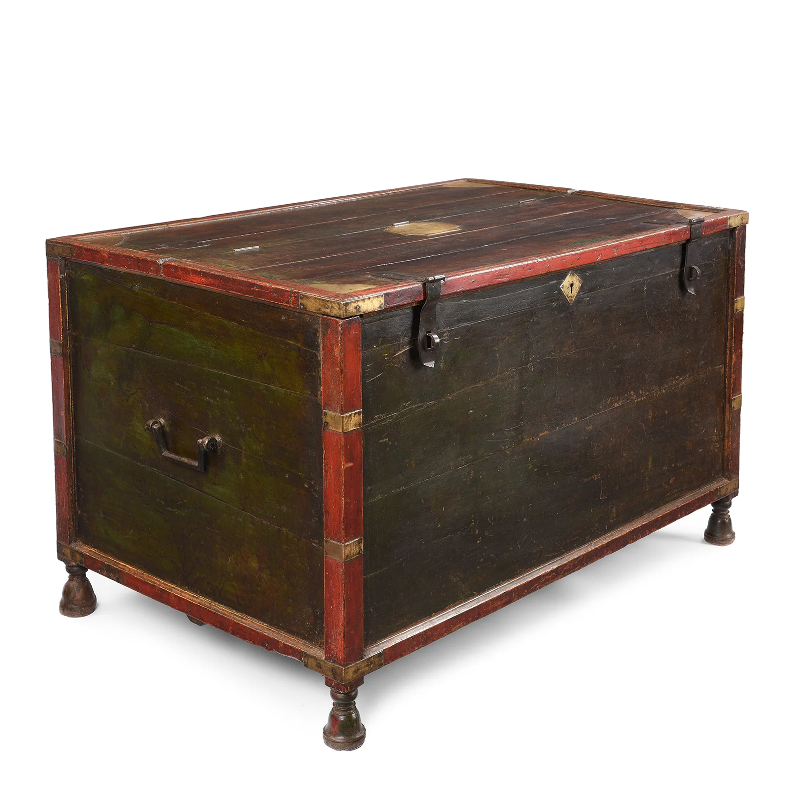 Brass & Lacquered Chest From Bikaner - Early 19th Century - Image 3