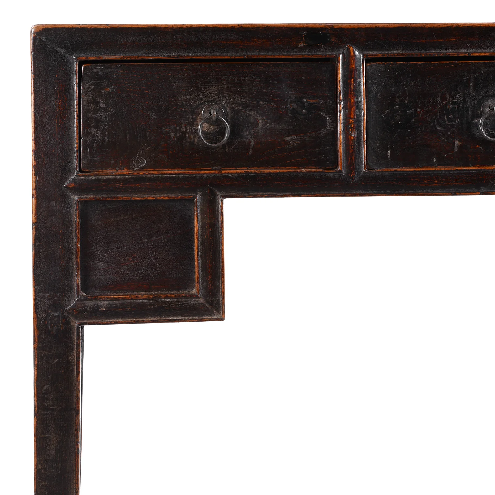 Black 3 Drawer Kneehole Desk From Shanxi - 19th Century - Image 2