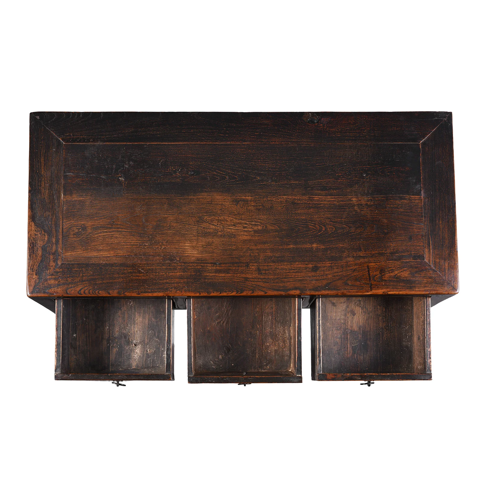 Black 3 Drawer Kneehole Desk From Shanxi - 19th Century - Image 4