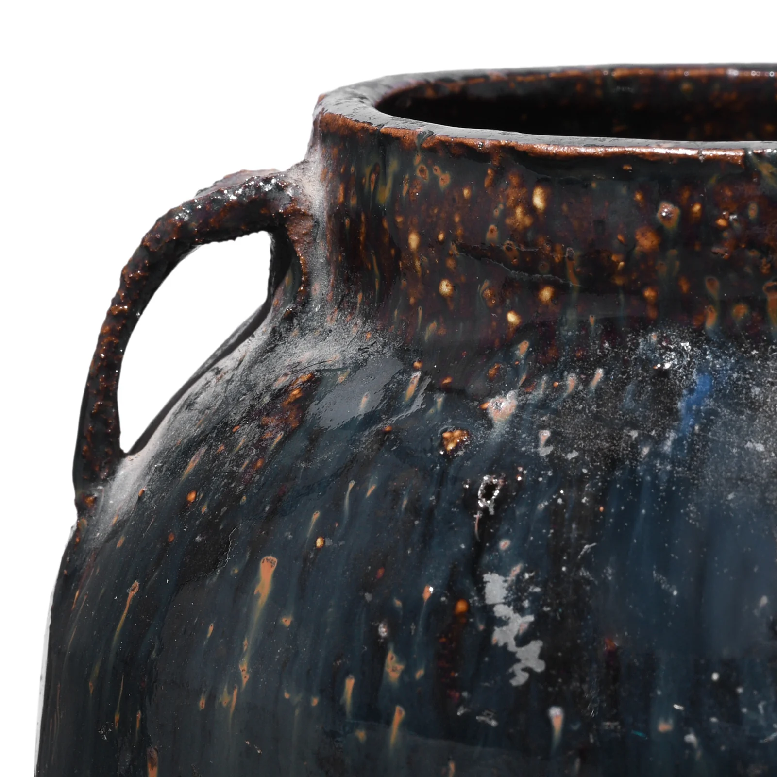 Old Black Glazed Chinese Stoneware Rice Storage Jar - Image 2