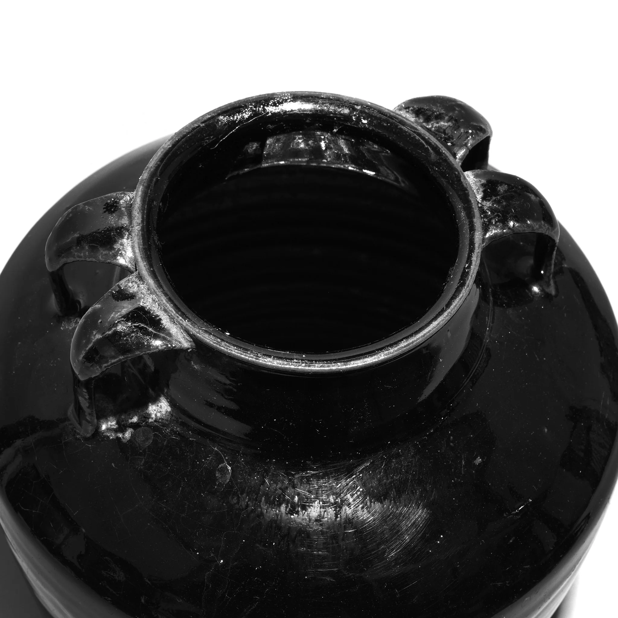 Vintage Black Glazed Earthenware Wine Jar From Shanxi - Image 2