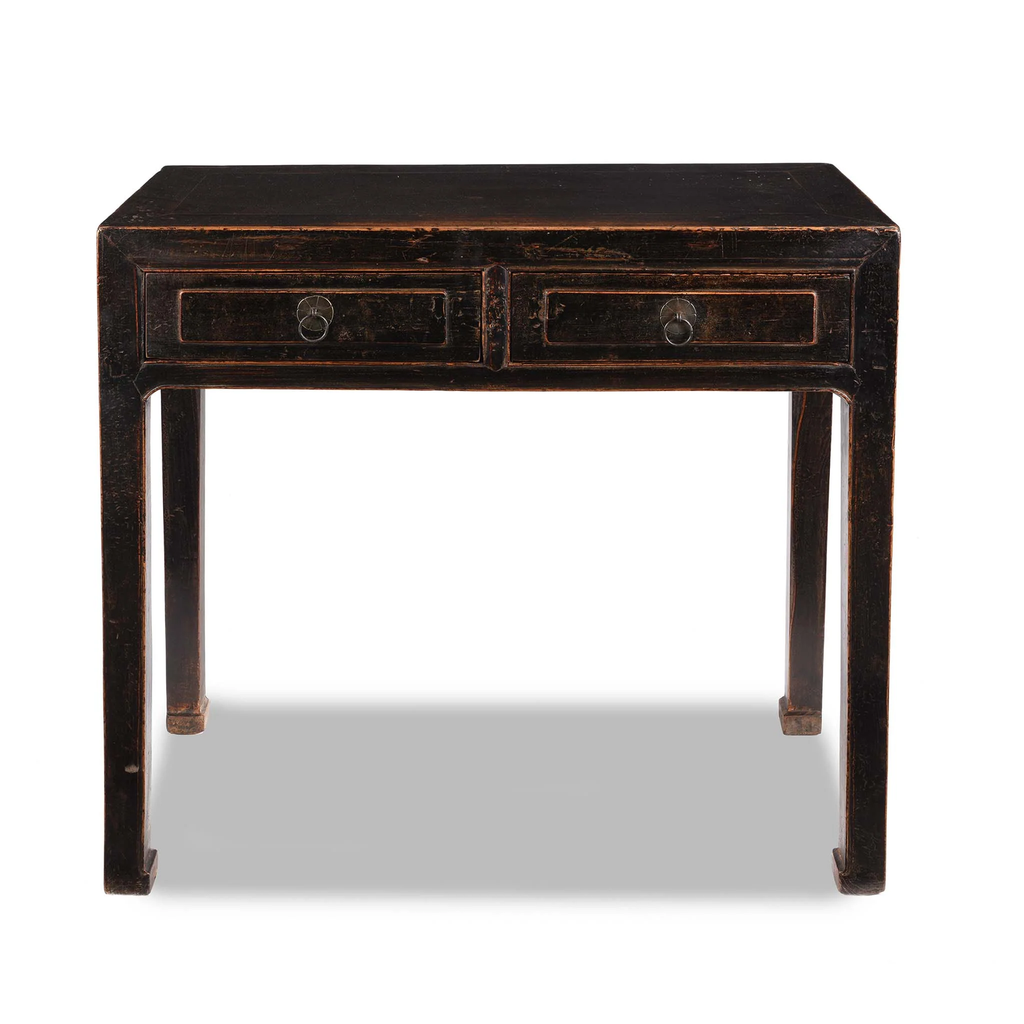 Black Lacquered Elm Scholars Desk From Shanxi - 19thC