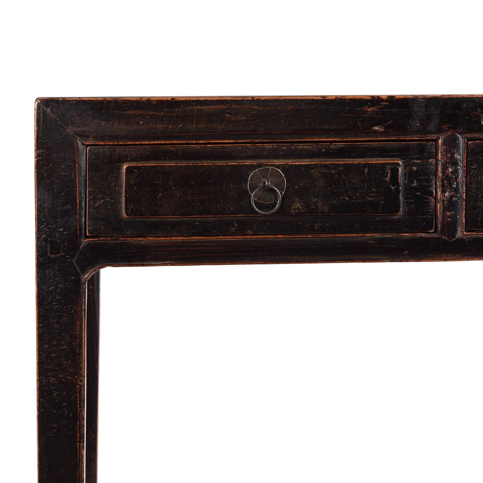Black Lacquered Elm Scholars Desk From Shanxi - 19thC - Image 2
