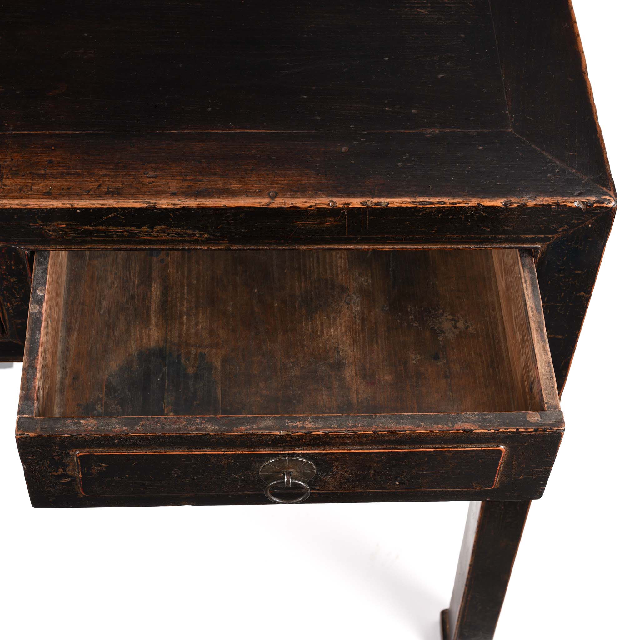 Black Lacquered Elm Scholars Desk From Shanxi - 19thC - Image 3