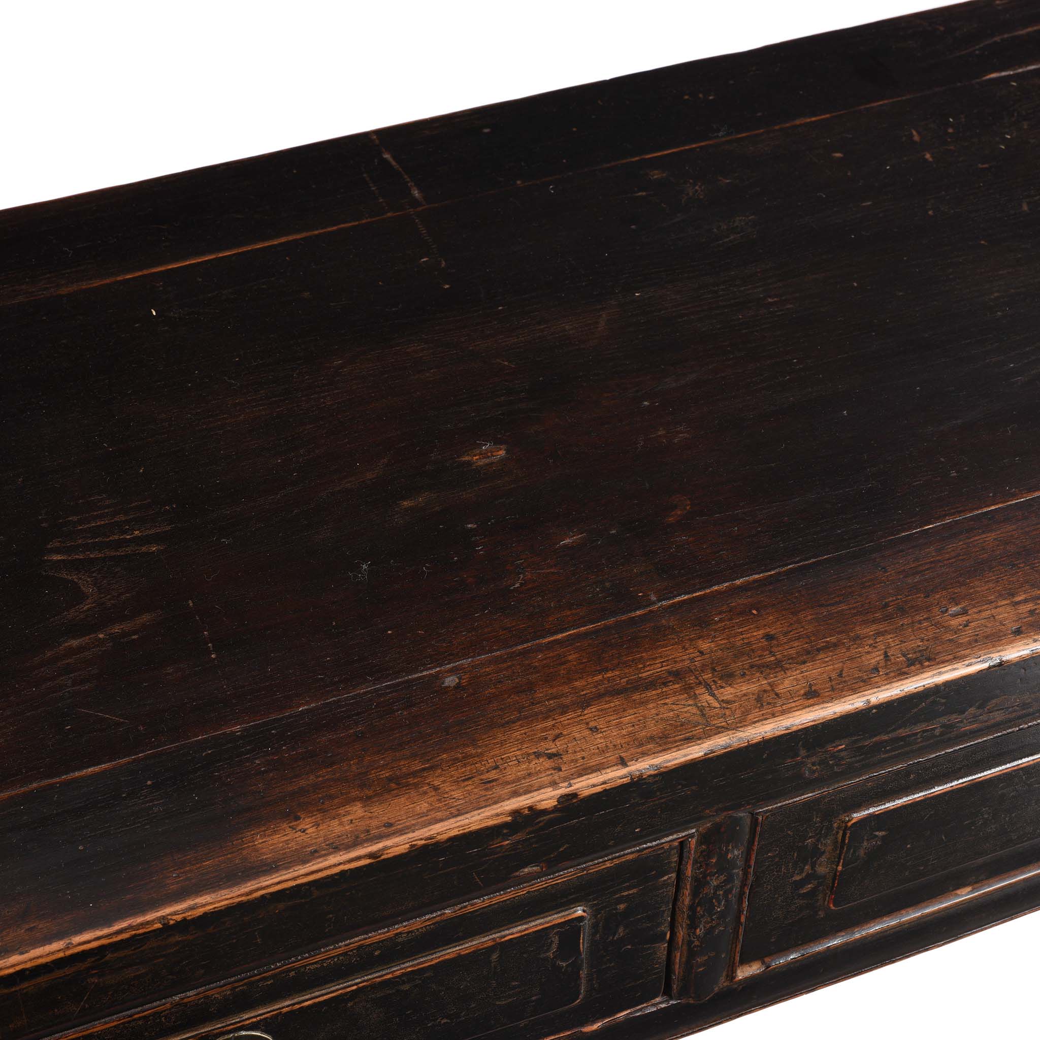 Black Lacquered Elm Scholars Desk From Shanxi - 19thC - Image 5