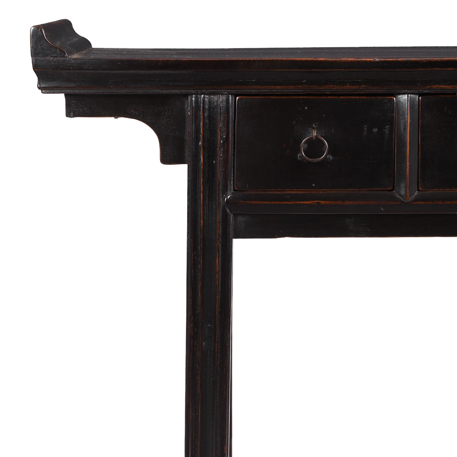 Black Lacquer 3 Drawer Console Table - 19th Century - Image 2