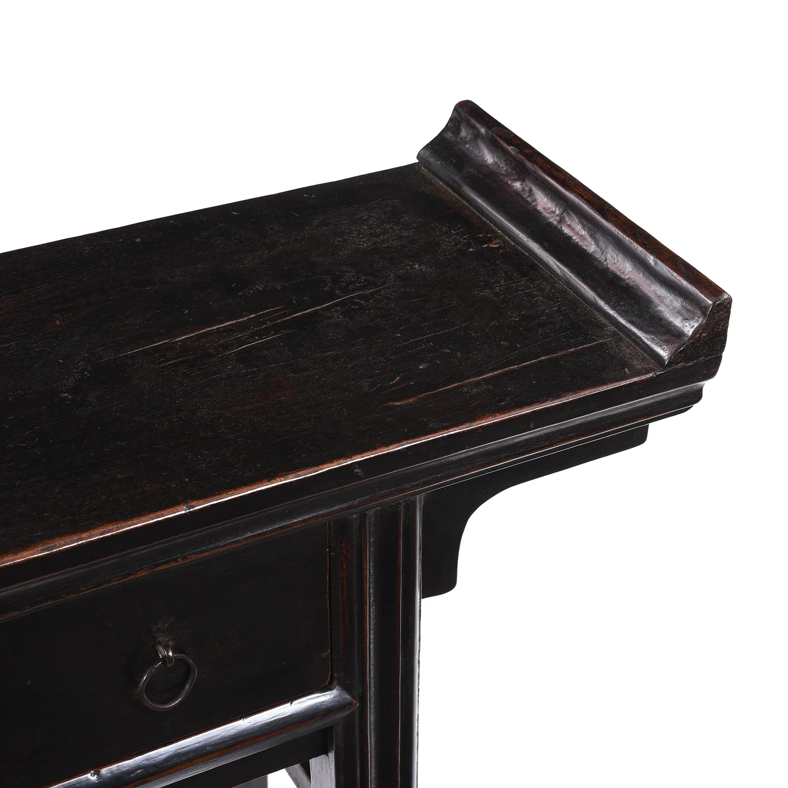 Black Lacquer 3 Drawer Console Table - 19th Century - Image 5