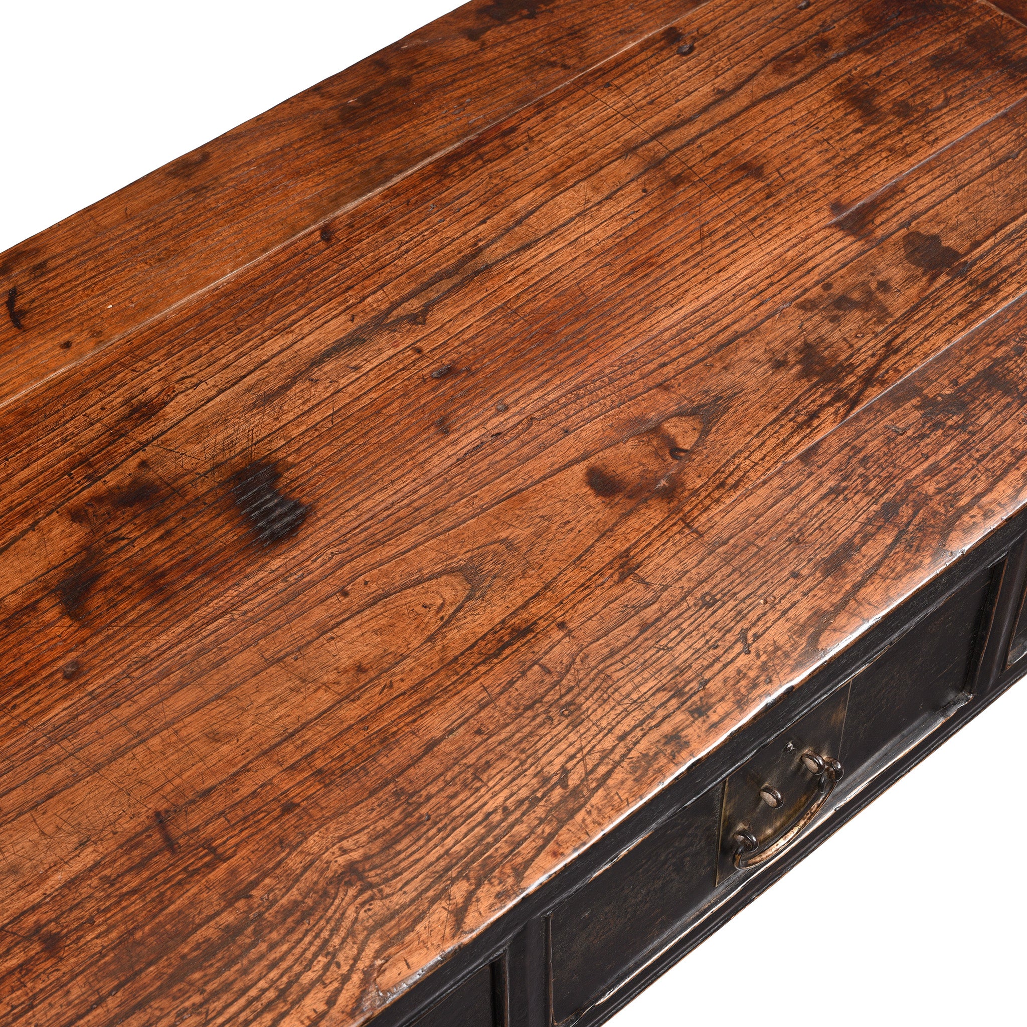 Black Lacquer 3 Drawer Elm Console Table From Shanxi - 19thC - Image 6