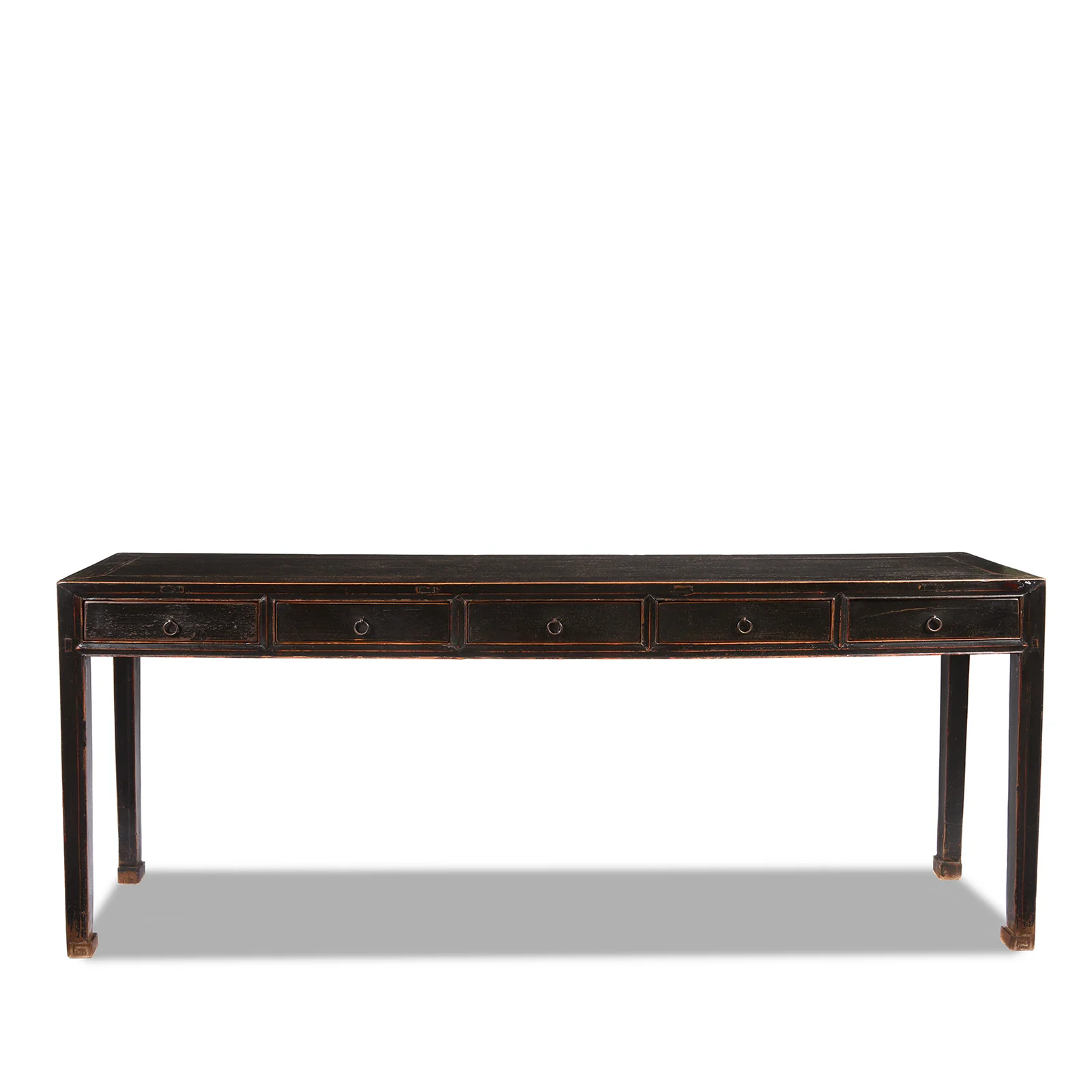 Black Lacquer 5 Drawer Altar Table From Shanxi - 19thC