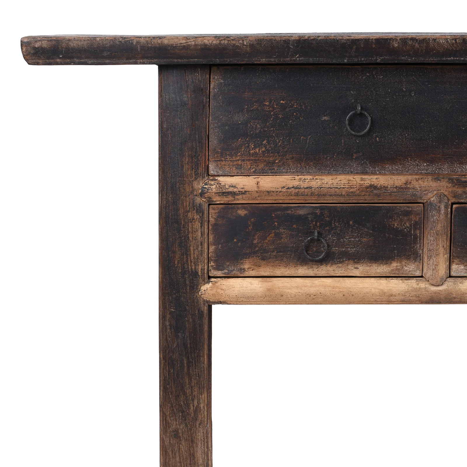 Rustic 7 Drawer Console Table from Shanxi - 19th Century - Image 4