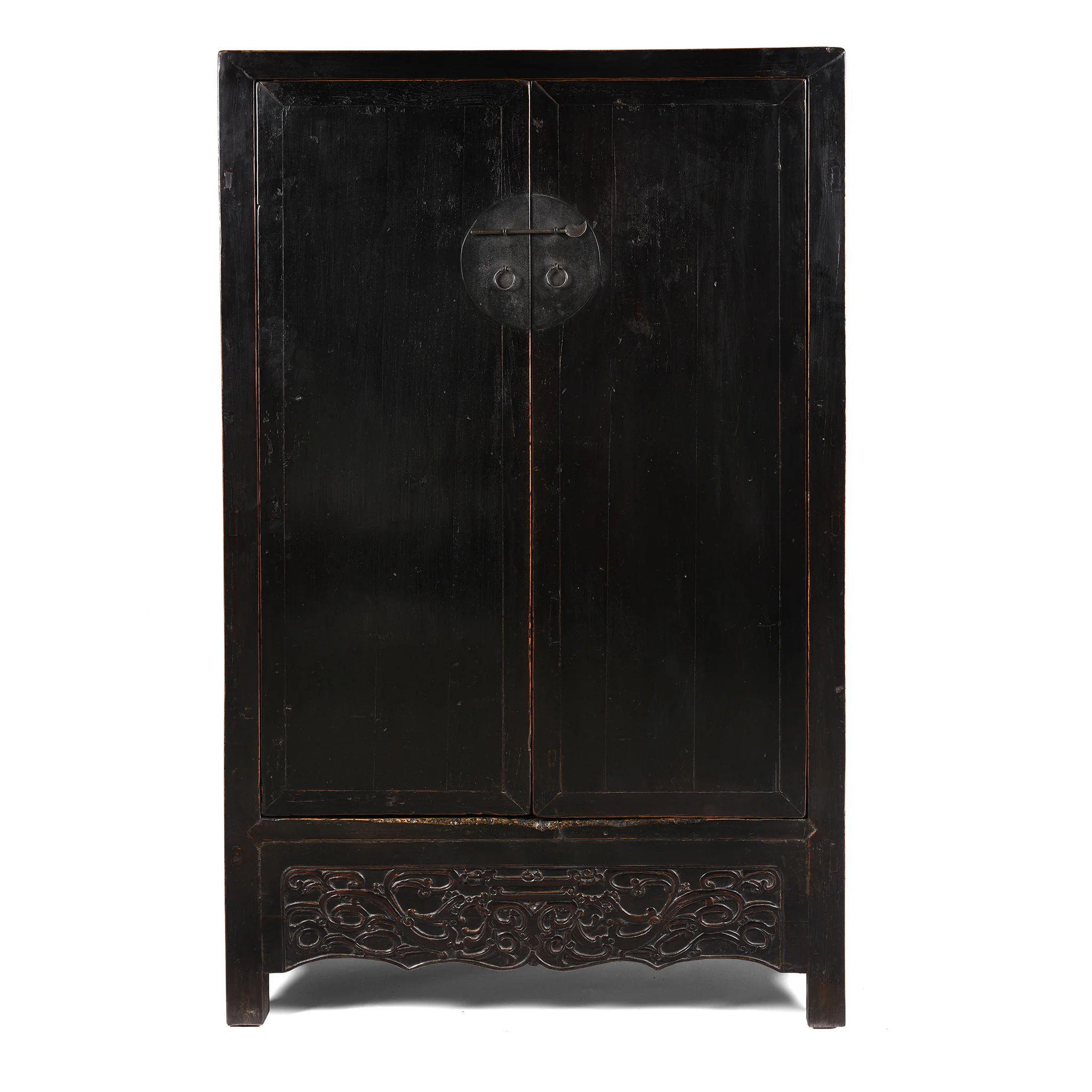 Chinese Black Lacquer Cabinet From Shanxi - 19thC