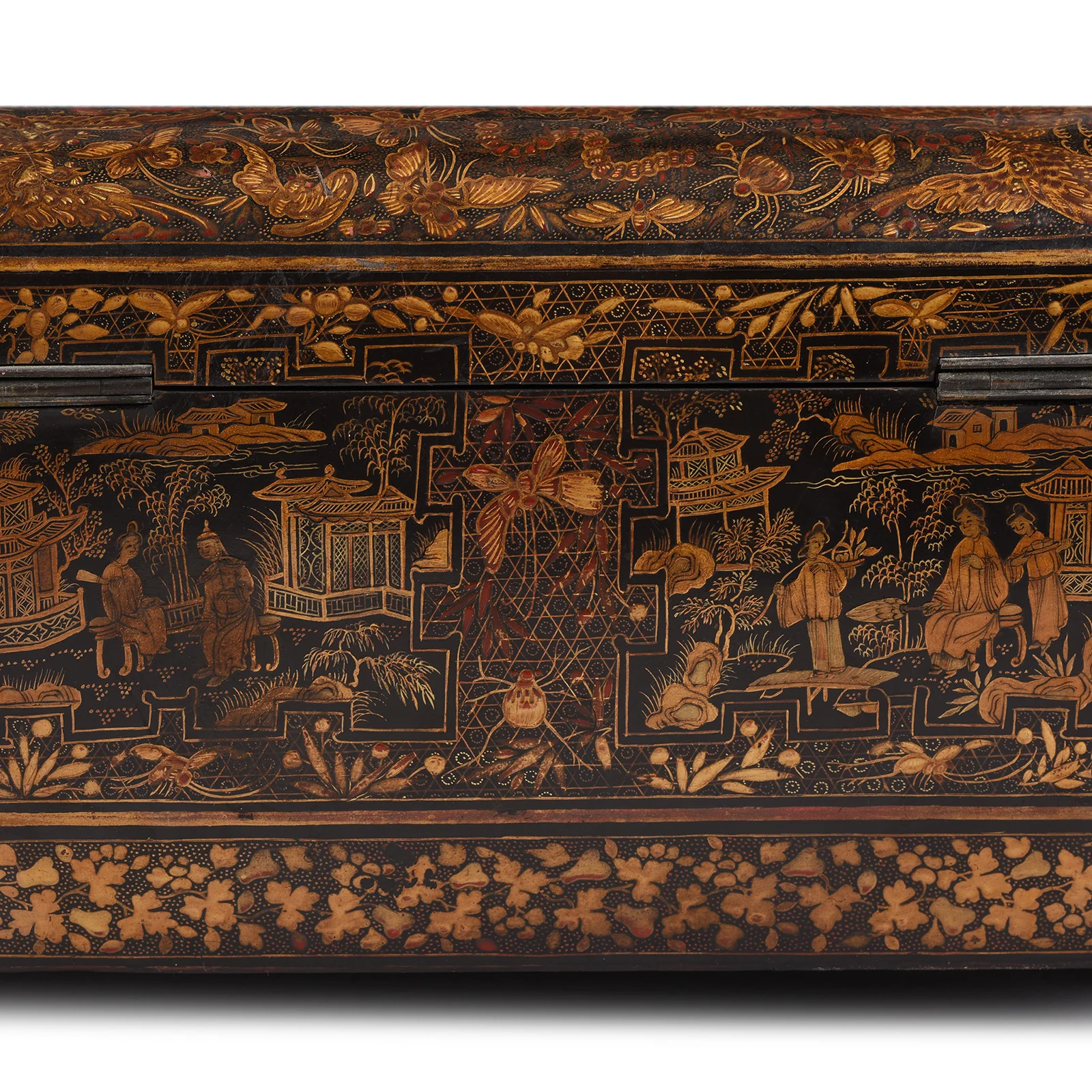 Black Lacquer Canton Export Sewing Box - Ca 1810 - Image 16