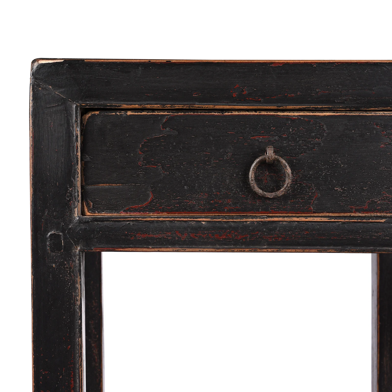 Black Lacquer Elm Flower Stand with Drawer - Ca 1940 - Image 2